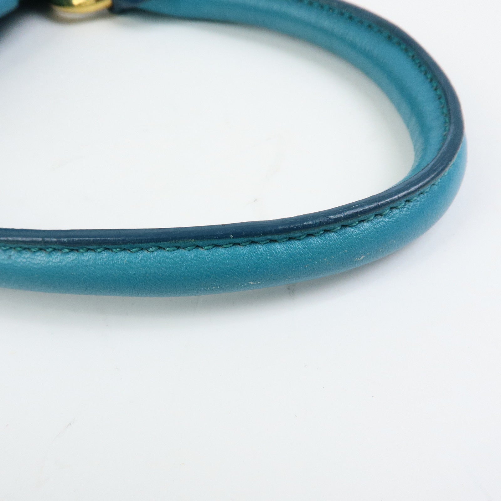 MIU MIU Matelasse Nappa Leather 2Way Bag Hand Shoulder Bag Blue RN0874