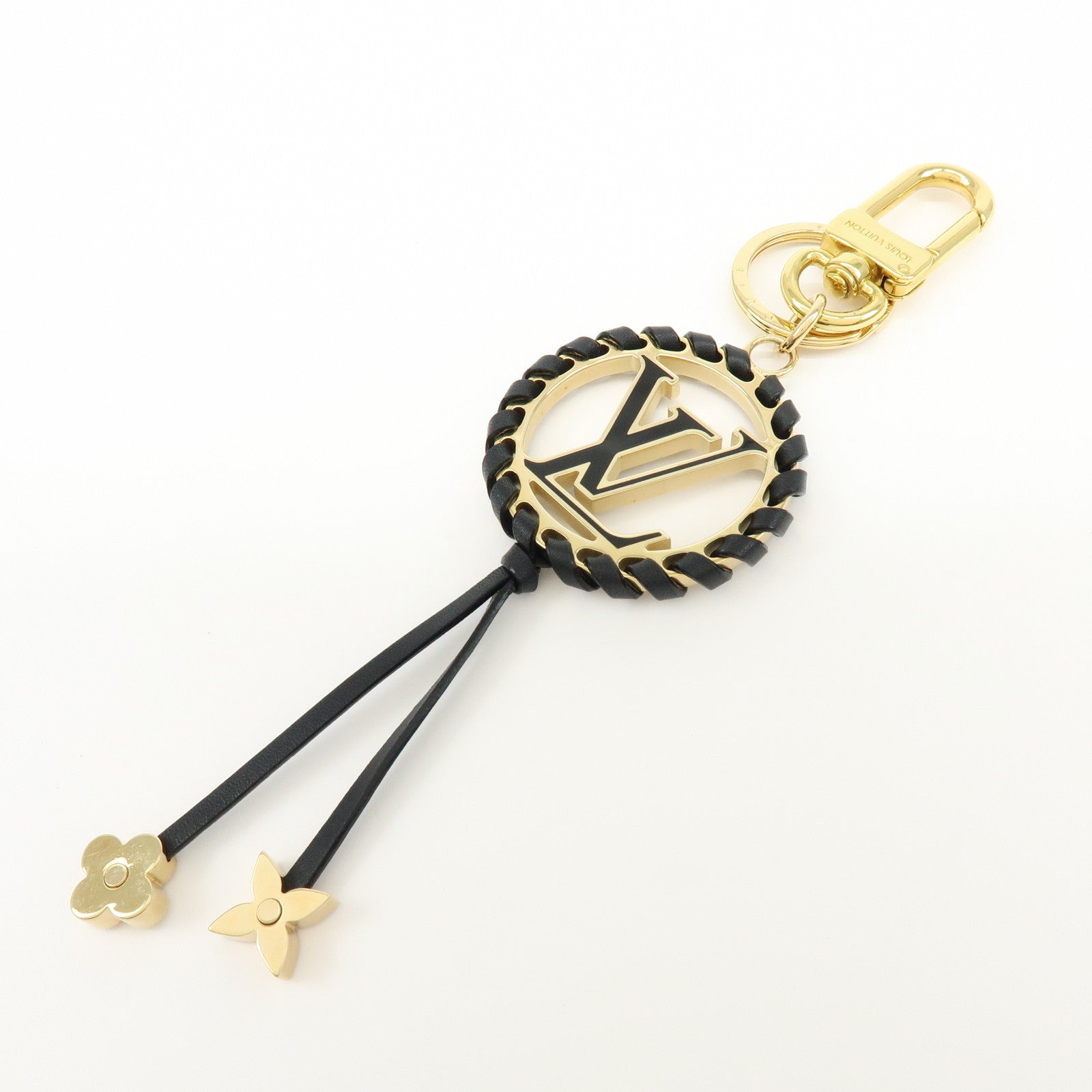 Louis Vuitton Porte Cles Very LV Circle Bag Charm Key Ring Black M63082