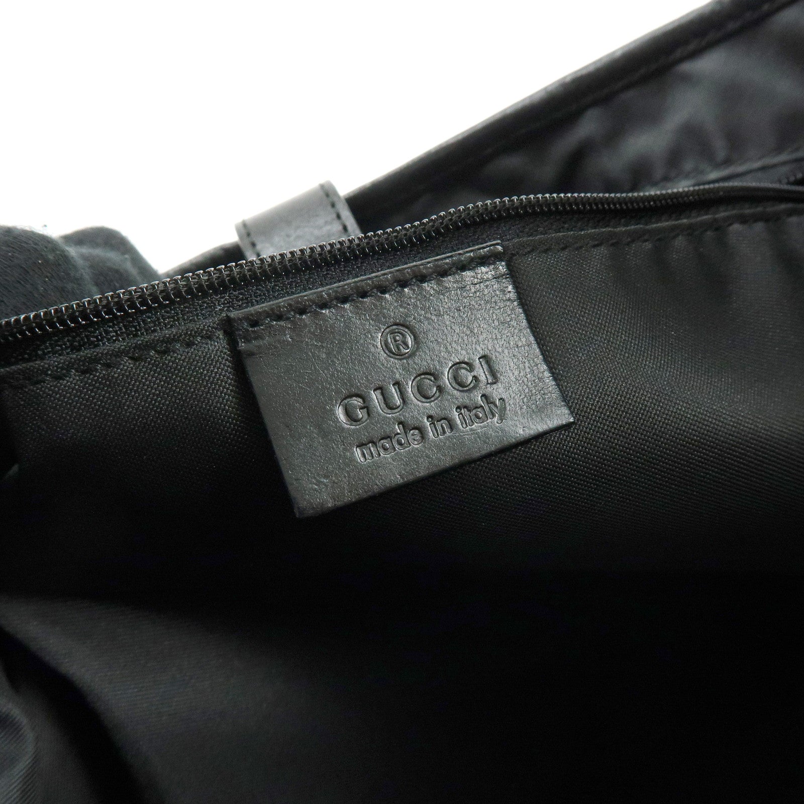 GUCCI Jackie GG Canvas Leather Shoulder Bag Black 001・3306