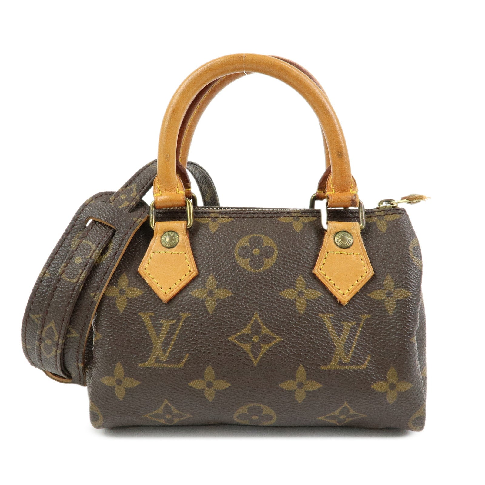 Louis Vuitton Monogram Canvas Mini Speedy Hand Bag & Strap M41534