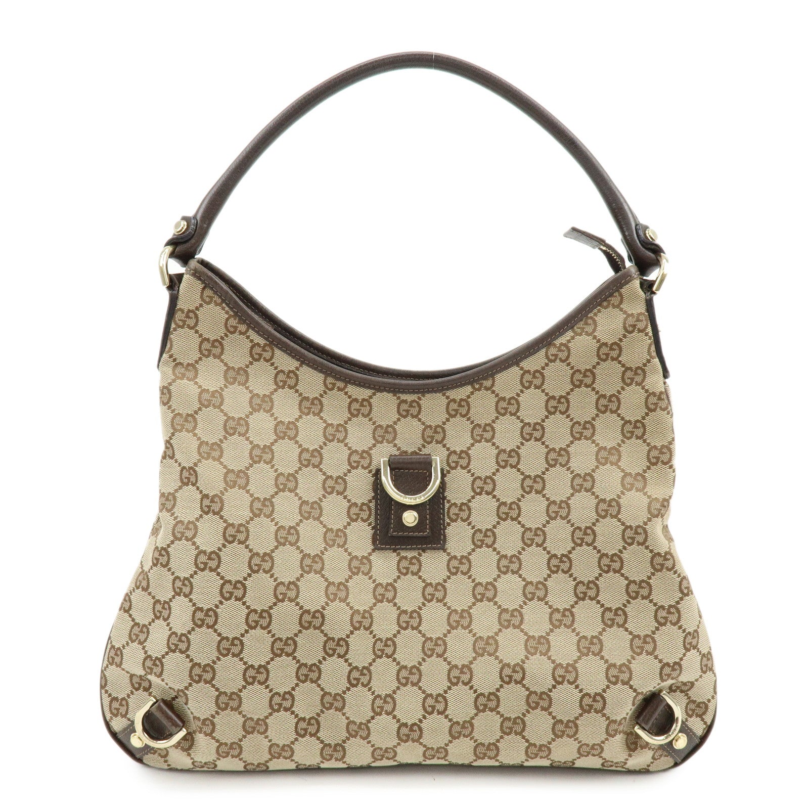 GUCCI Abbey GG Canvas Leather Shoulder Bag Hand Bag Beige Brown 130737