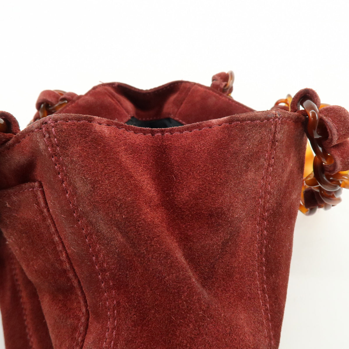 CHANEL COCO Mark Suede Leather Hand Bag Tote Bag Bordeaux