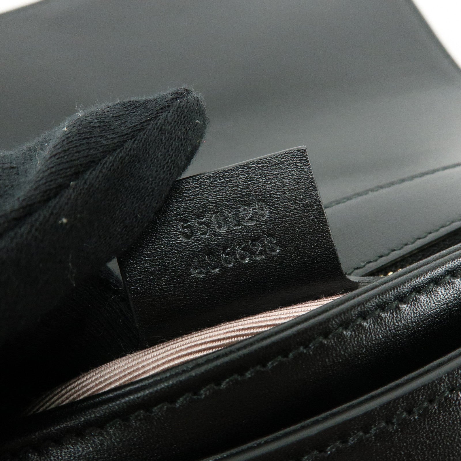GUCCI Double G Arli Leather Shoulder Bag Crossbody Bag Black 550129