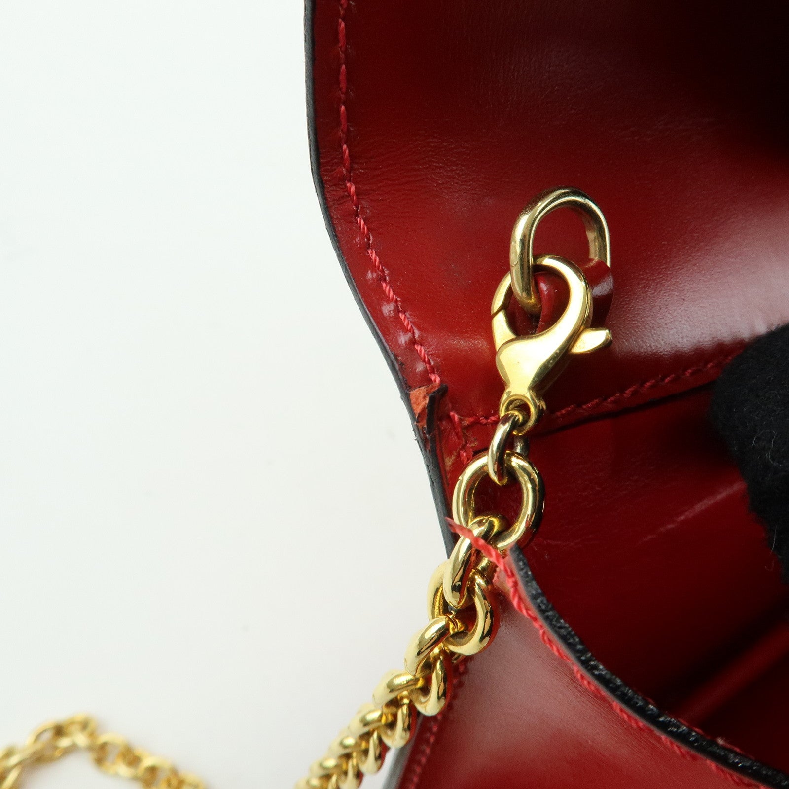 CELINE Starball Leather Chain Shoulder Bag Crossbody Bag Red