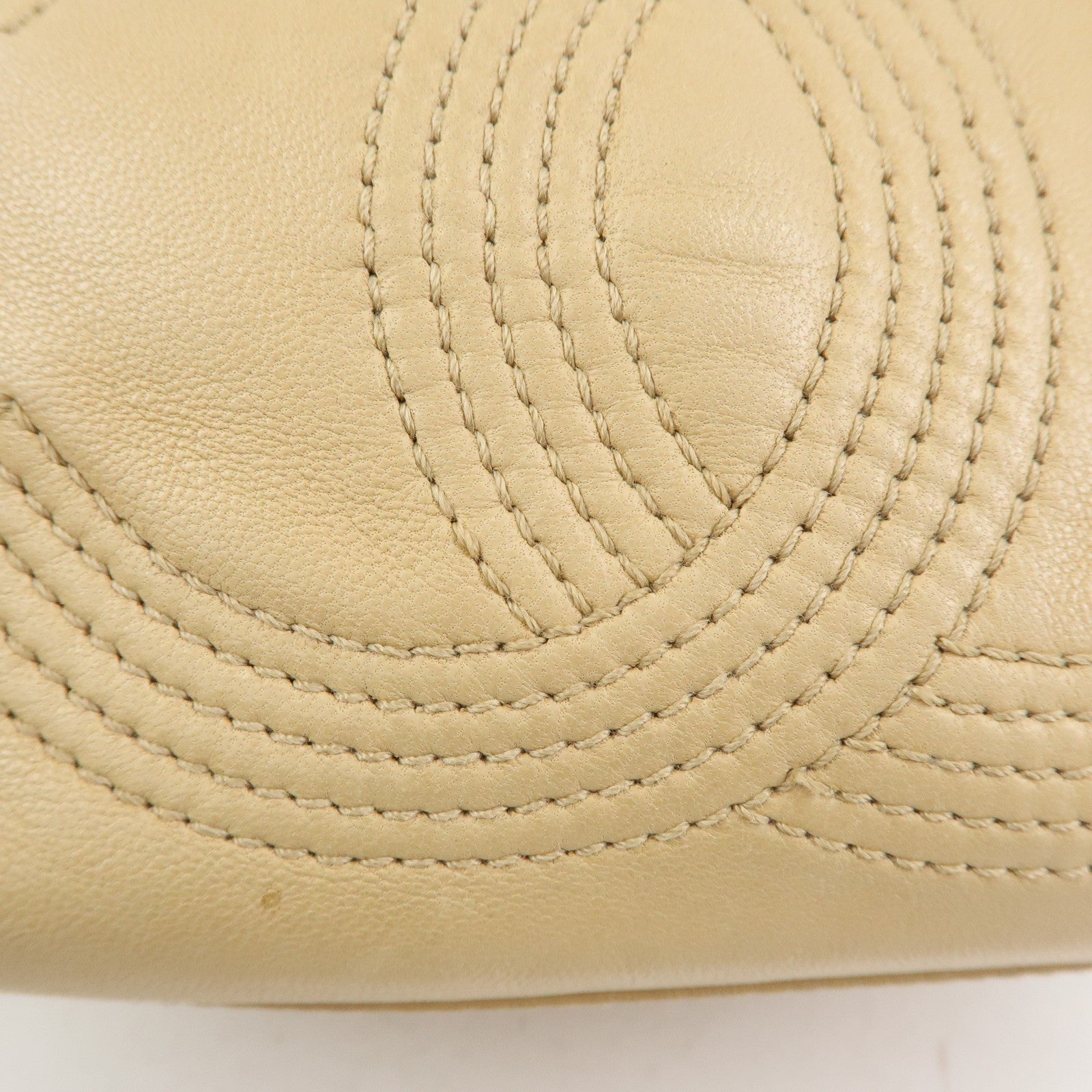CHANEL COCO Mark Lamb Skin Backpack Shoulder Bag Beige