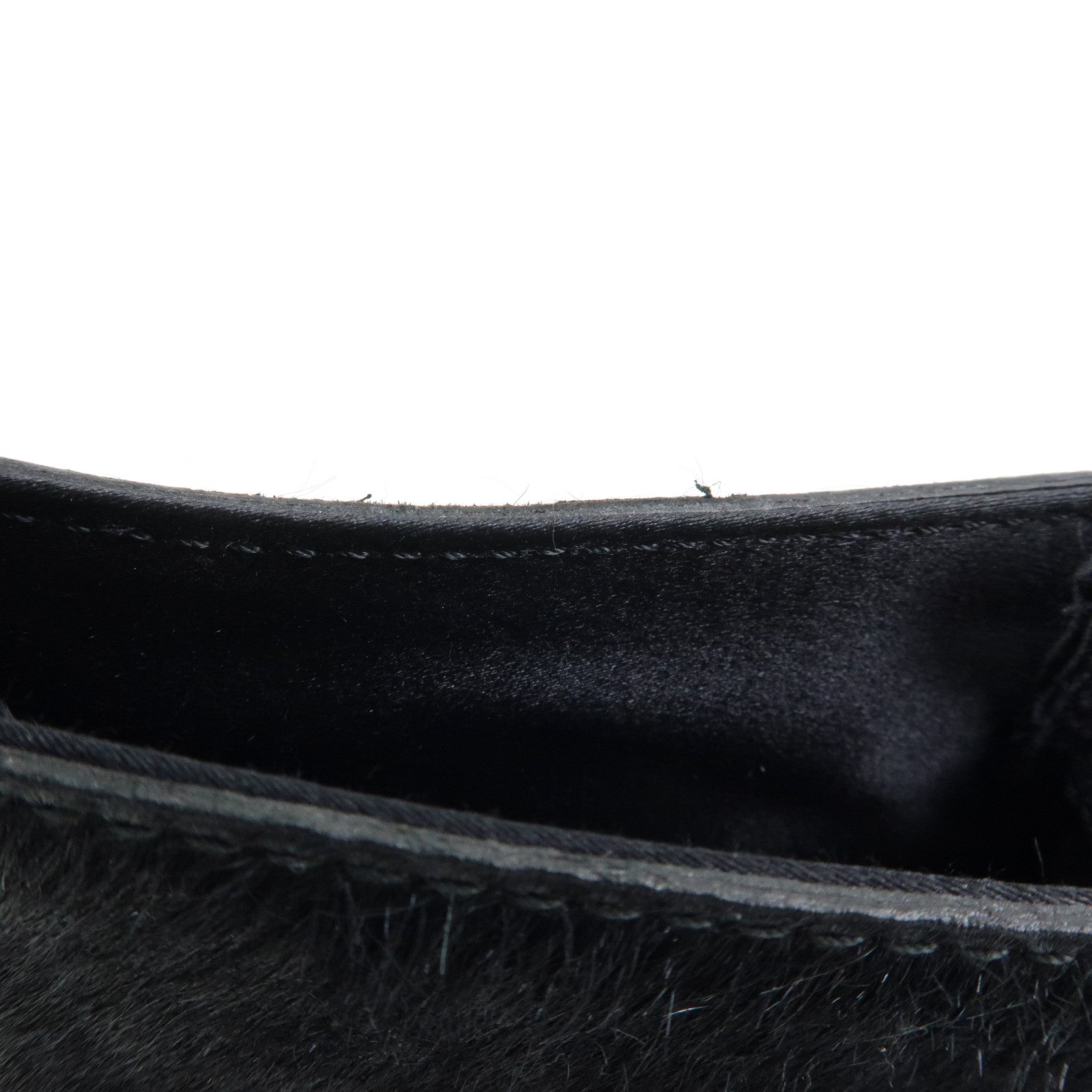 PRADA Triangle Logo Unborn Calf Shoulder Bag Black B8456