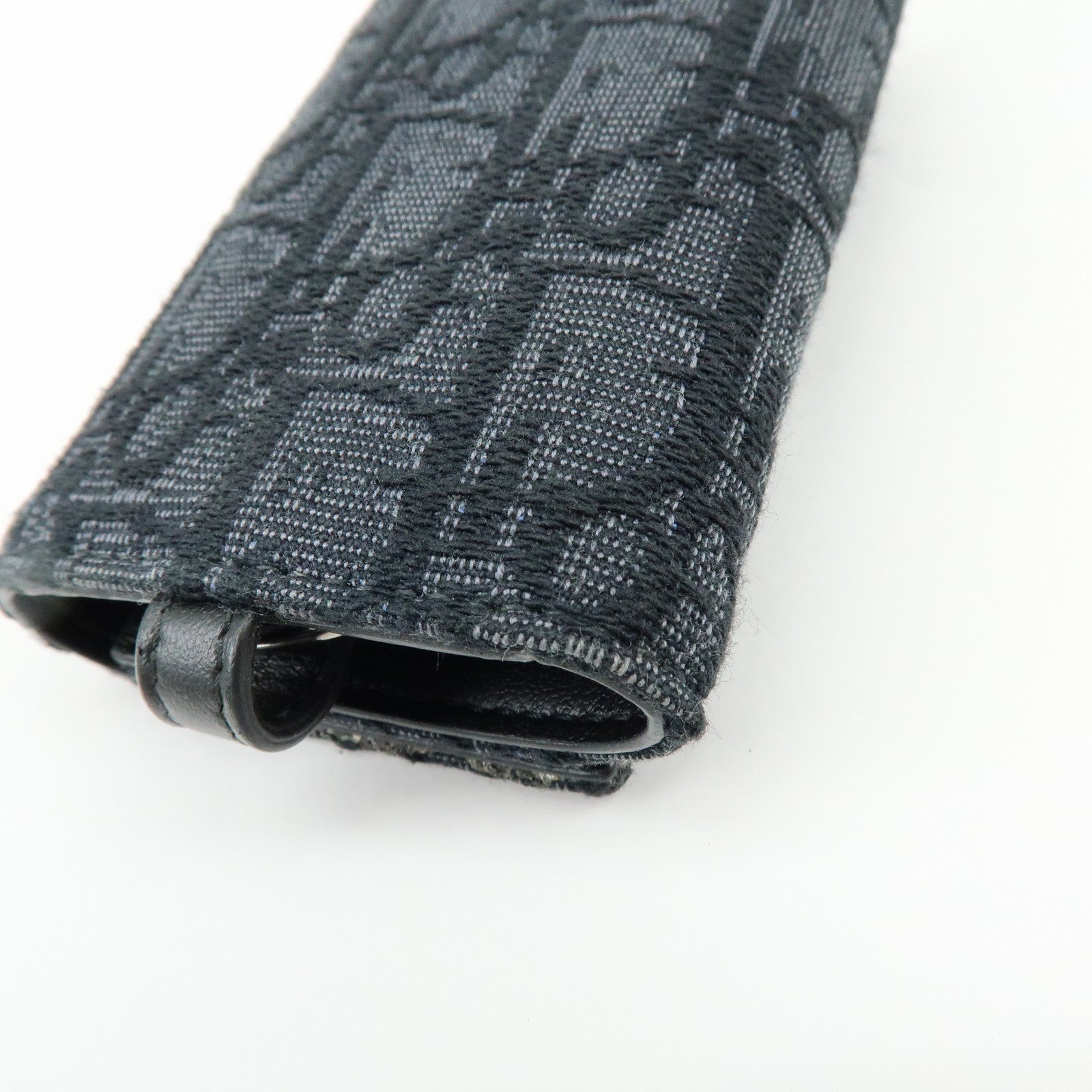 Christian Dior Oblique Canvas Leather 6 Rings Key Case Black