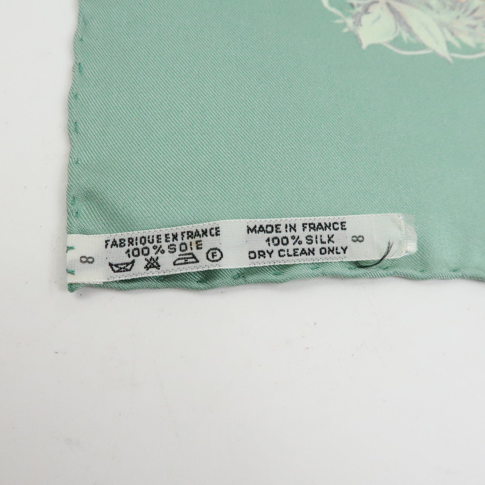 HERMES Carre 90 Silk 100% Scarf EQUATEUR Light Green Brown White