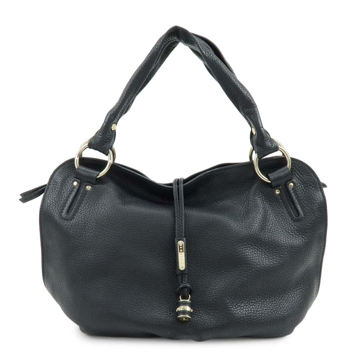 CELINE Bittersweet Leather Shoulder Bag Hand Bag Black