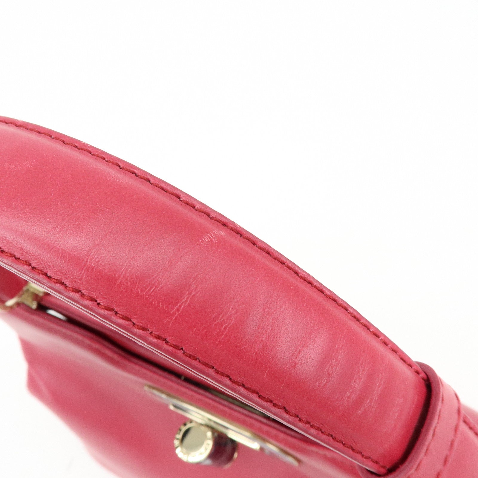 BVLGARI Isabella Rossellini Leather 2Way Bag Hand Bag Magenta