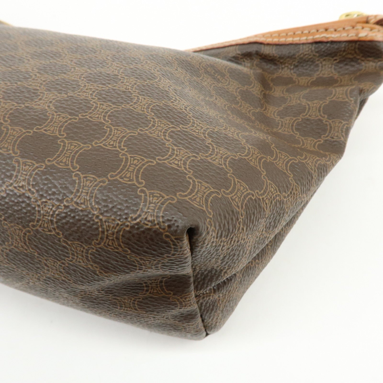 CELINE Macadam PVC Leather Cosmetic Pouch Accessory Pouch Brown