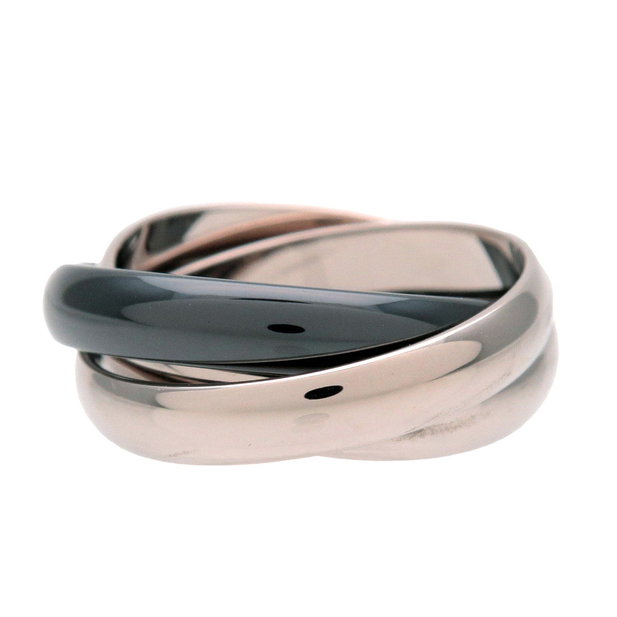 Cartier Cartier Trinity Ring MM K18 750WG Black Ceramic #51 US6