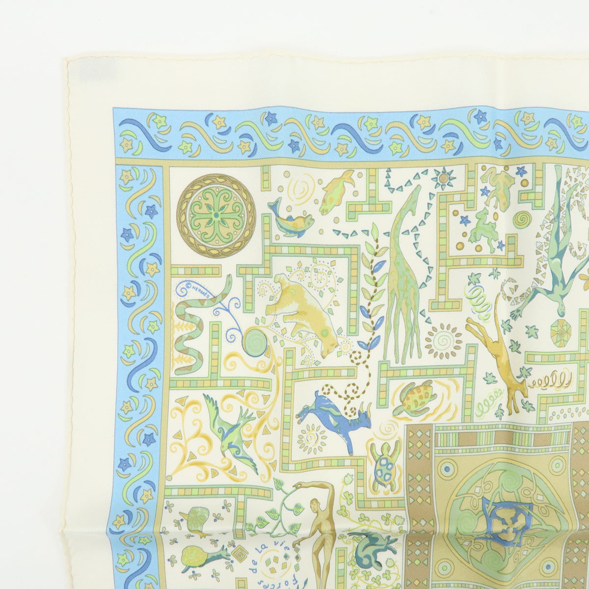 HERMES Lot of 2 Carre 45 Silk 100% Scarf TOURNE SOLS FORCES DE LA VIE