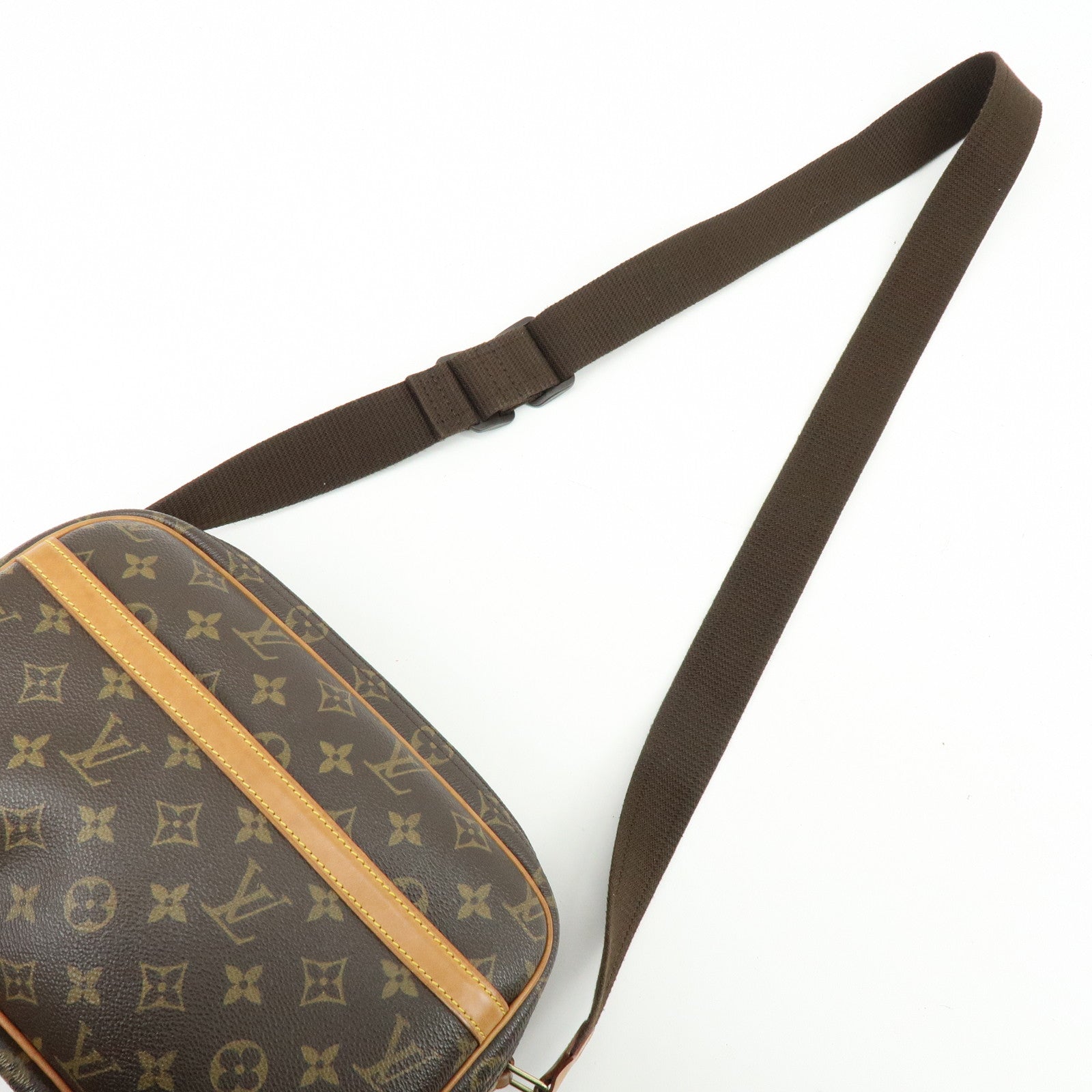 Louis Vuitton Monogram Reporter PM Shoulder Crossbody Bag Brown M45254