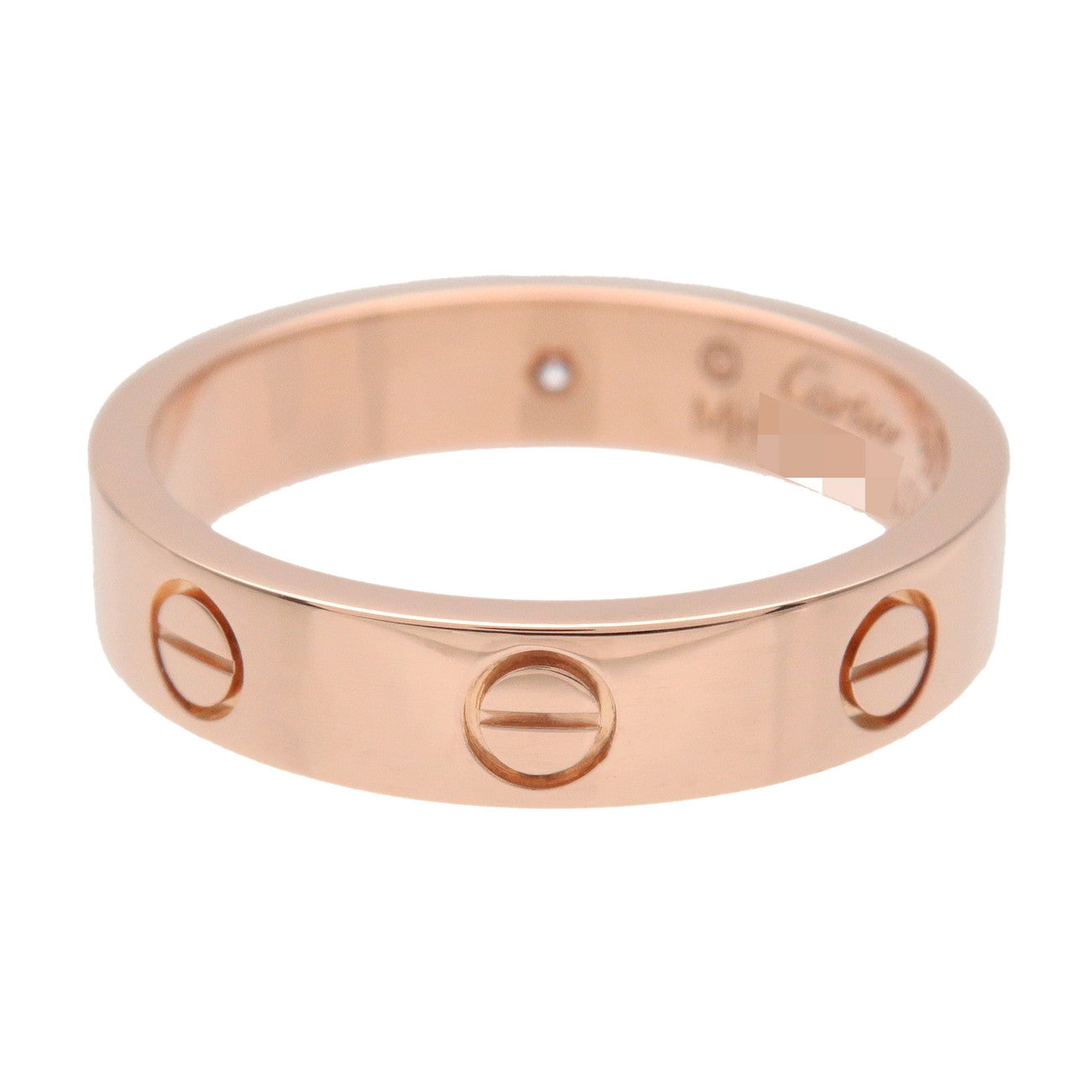 Cartier Mini Love 1P Diamond Ring K18 750PG Rose Gold #52 US6 EU52 HK13