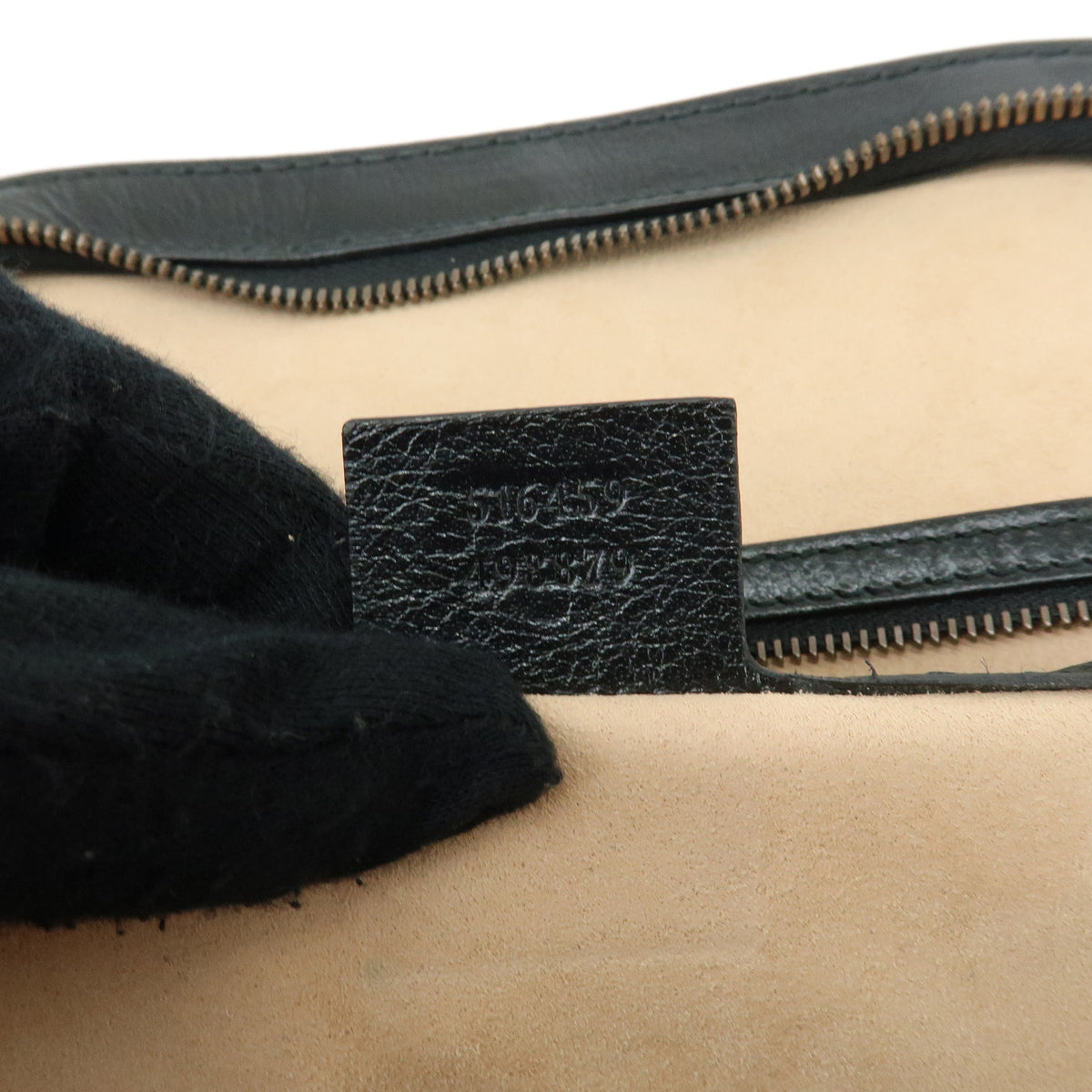GUCCI Rebelle Double G Leather 2Way Bag Hand Shoulder Bag Black 516459