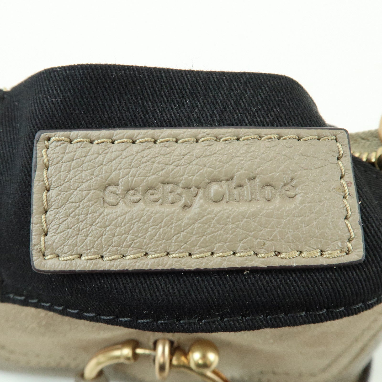 Chloe See by Chloe Joan Leather Suede Mini 2Way Bag Hand Bag Greige
