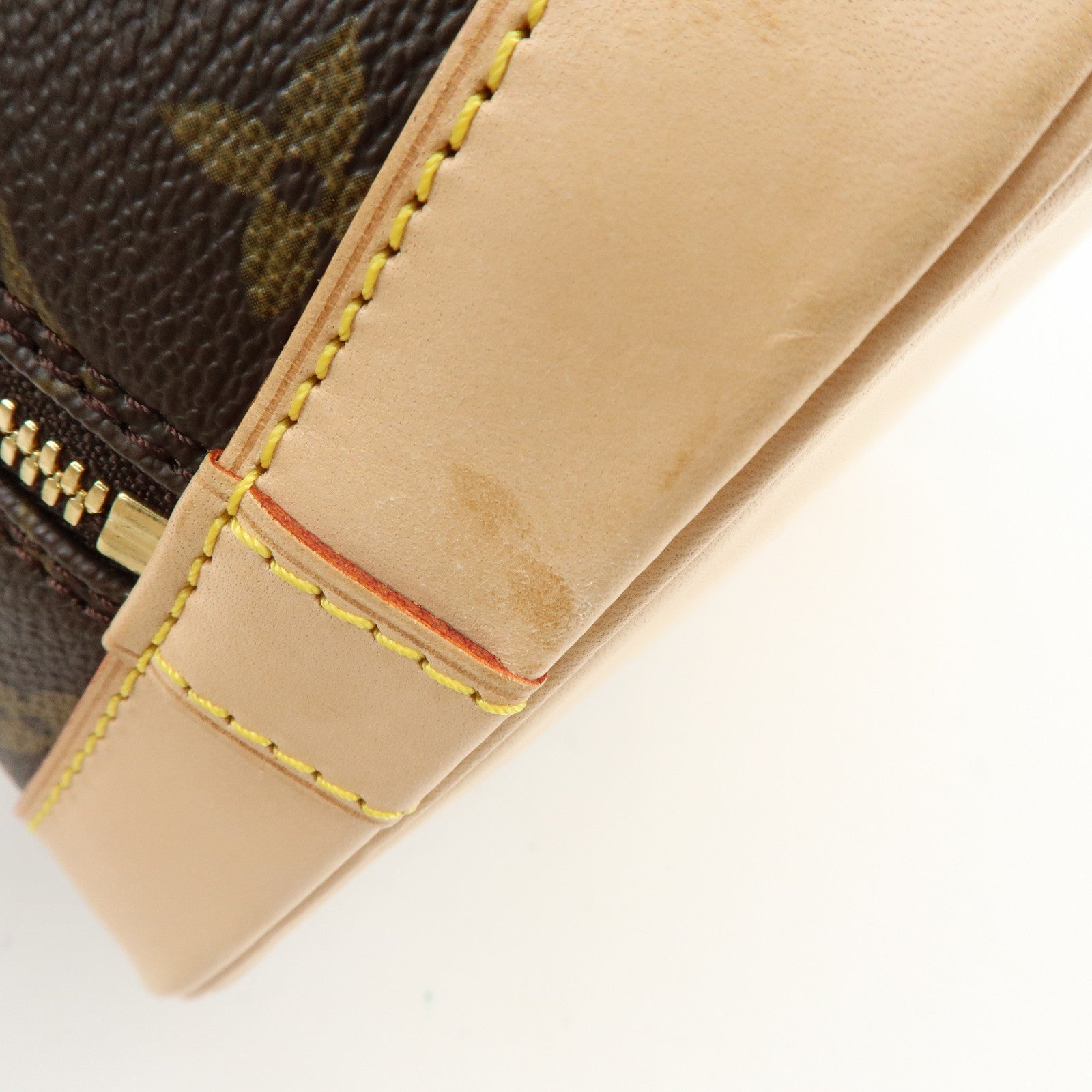 Louis Vuitton Monogram Alma PM Canvas Leather Hand Bag Brown M51130