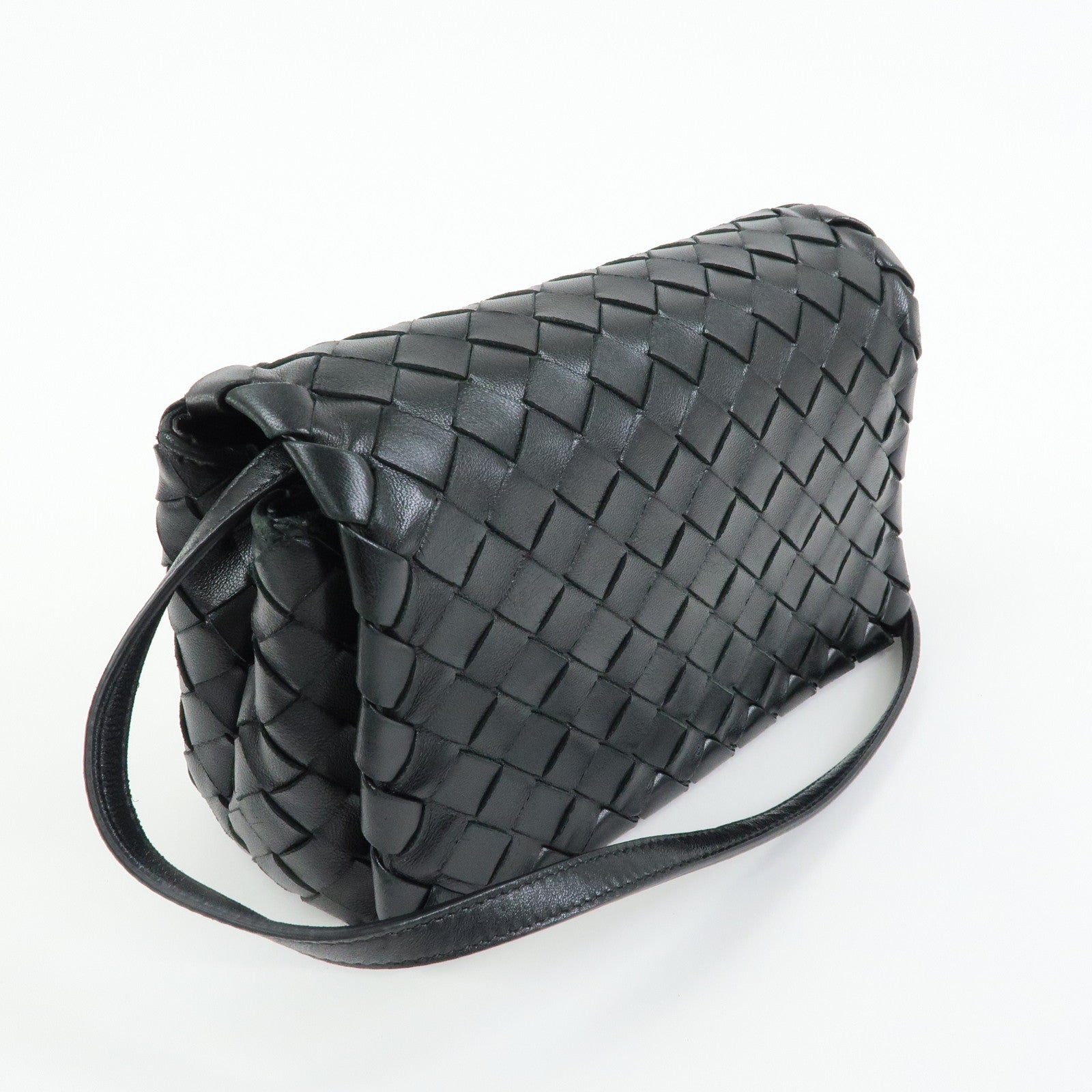BOTTEGA VENETA Intrecciato Nappa Leather Shoulder Bag Black 600519