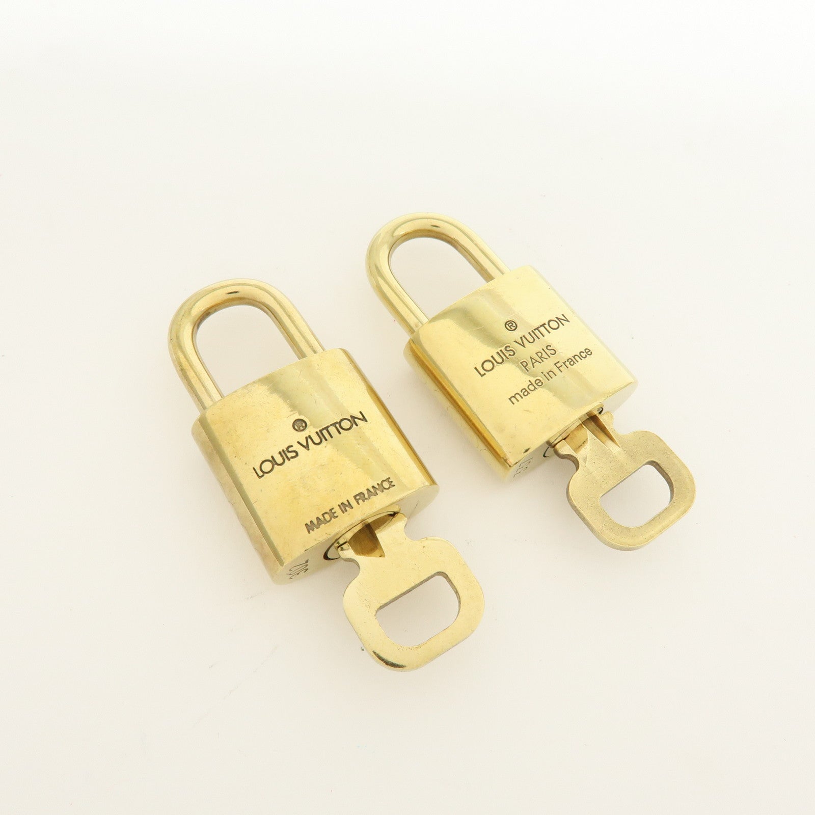 Louis Vuitton Lot of 10 Metal Lock & Key Cadena Key Lock Gold