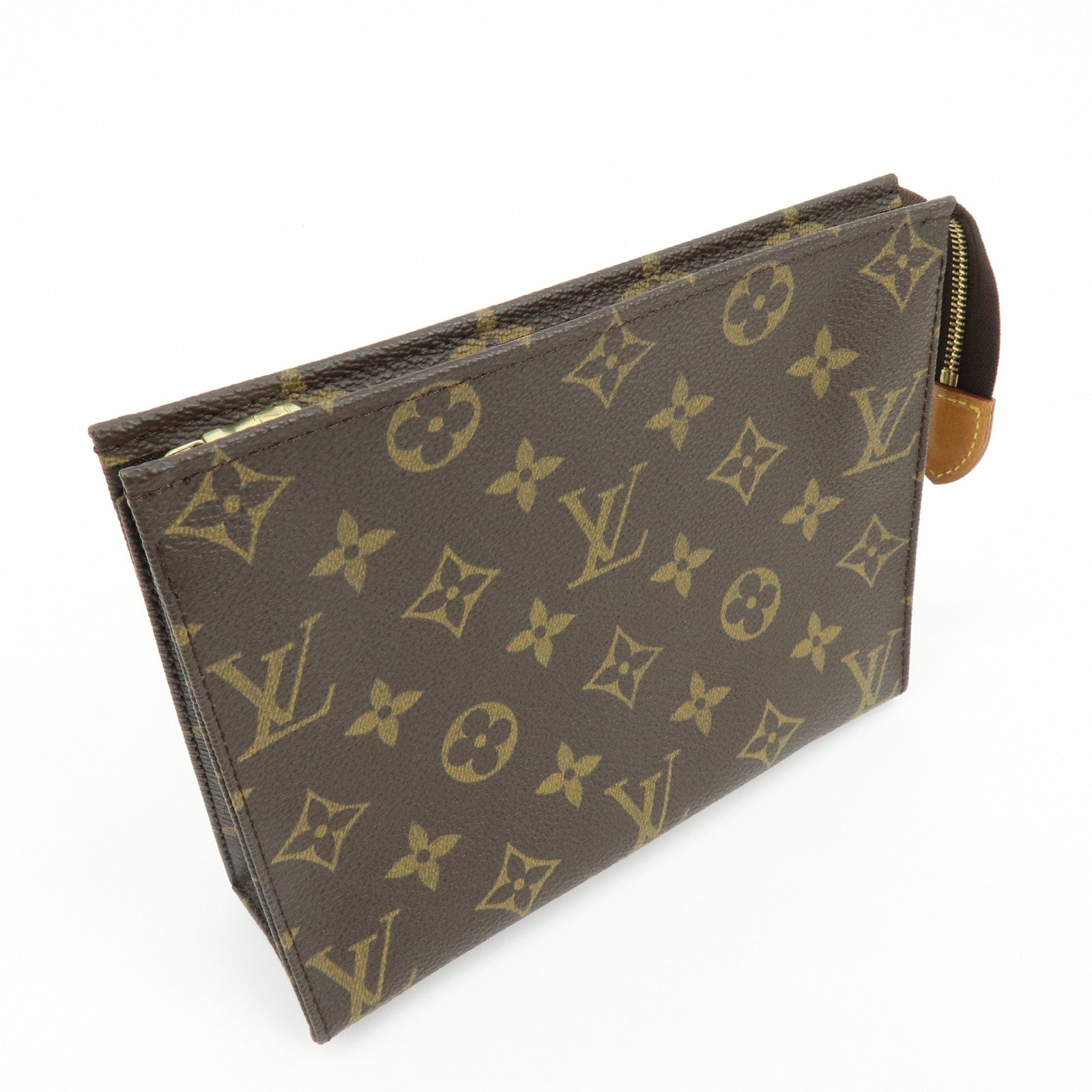Louis Vuitton Monogram Poche Toilette 19 Clutch Bag Pouch Brown M47544