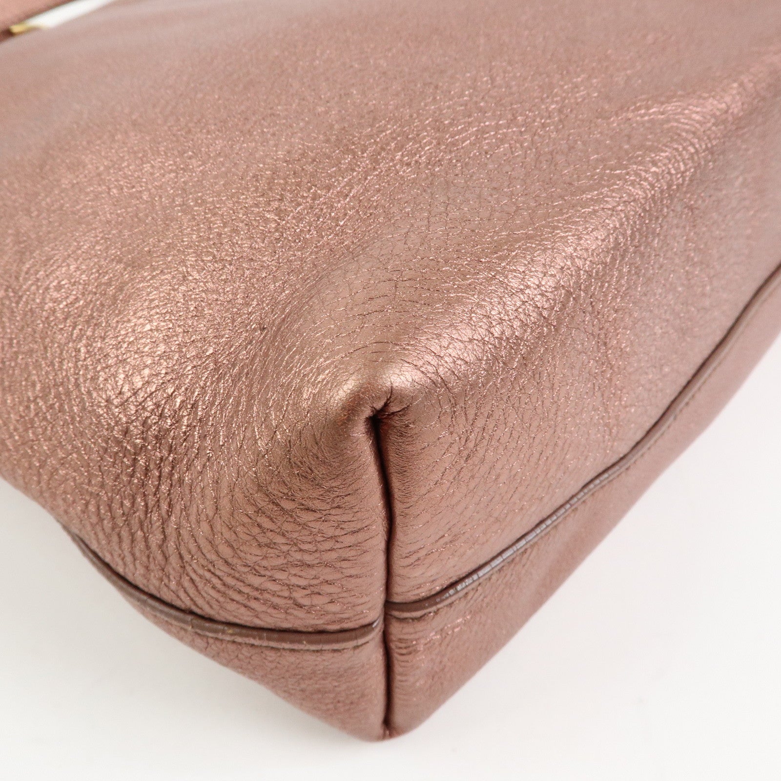 PRADA Vitello Daino Leather 2Way Tote Shoulder Bag Metallic Pink BN1713