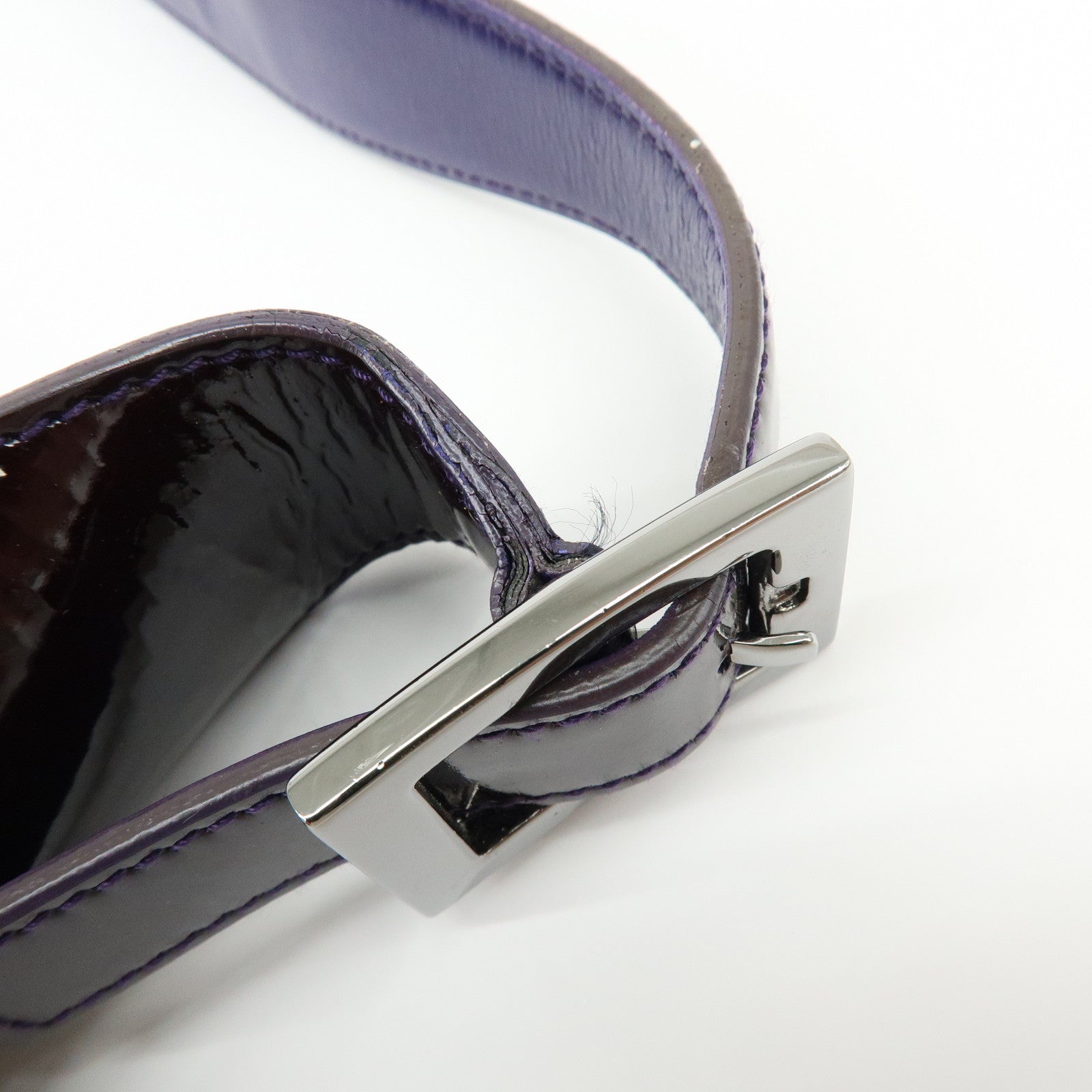 GUCCI Jackie Patent Leather Shoulder Bag Hand Bag Purple 001.3306