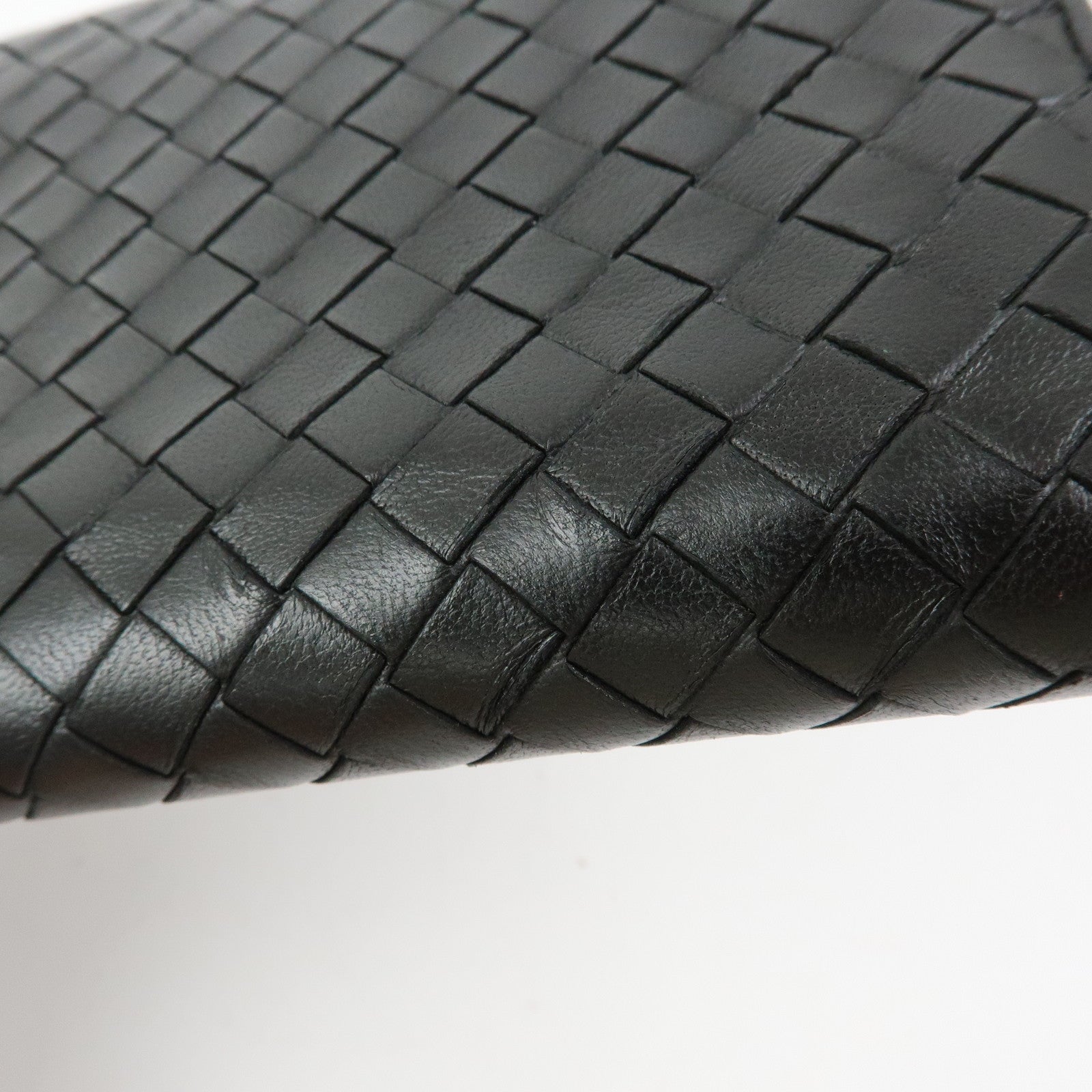 BOTTEGA VENETA Intrecciato Leather Round Zippy Long Wallet Black