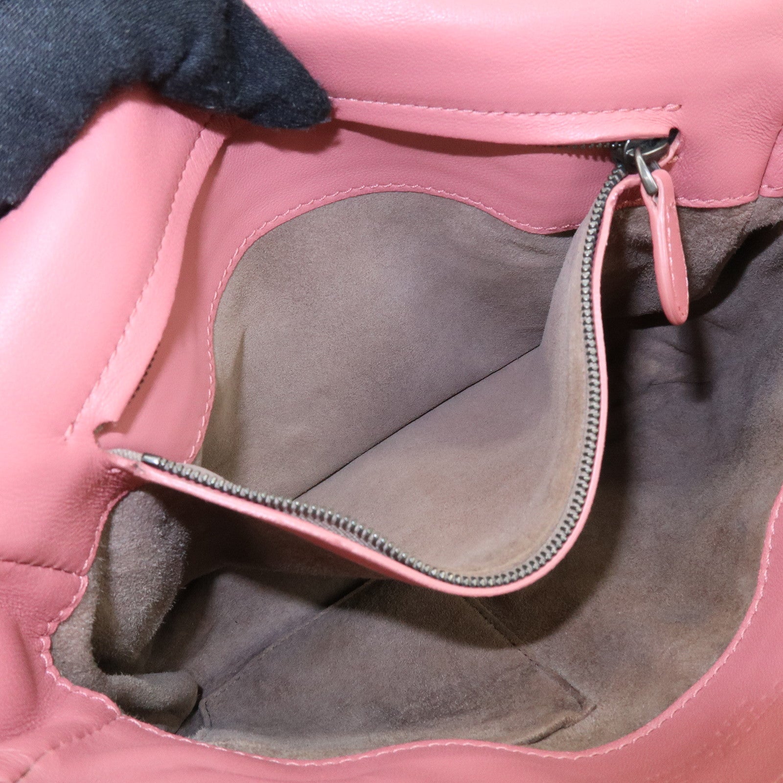 BOTTEGA VENETA Intrecciato Leather Chain Shoulder Bag Pink