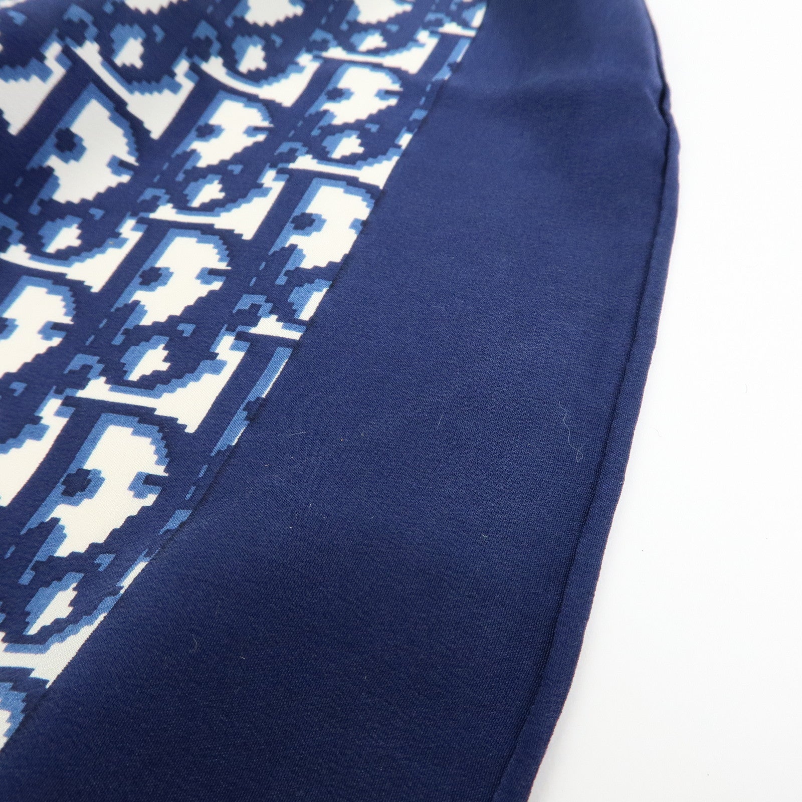 Christian Dior Trotter Silk 100% Scarf Navy White