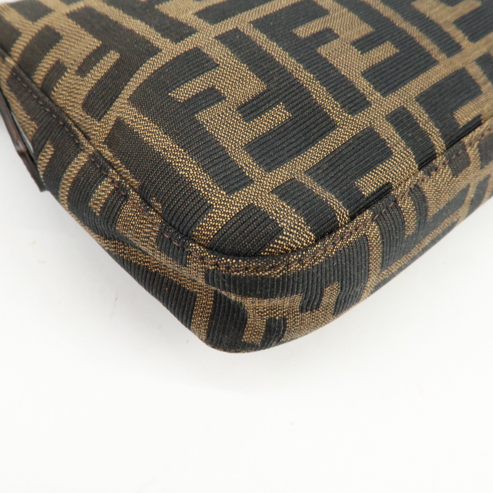 FENDI Mamma Baguette Zucca Canvas Leather Hand Bag Shoulder Bag 26424