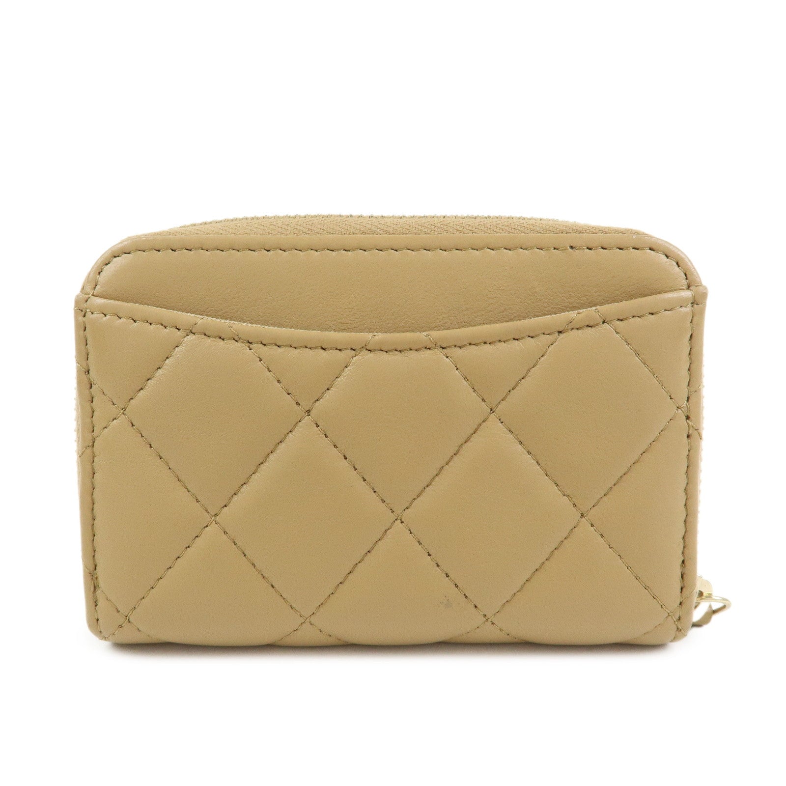 CHANEL COCO Mark Matelasse Lamb Skin Classic Zippy Coin Case AP0216