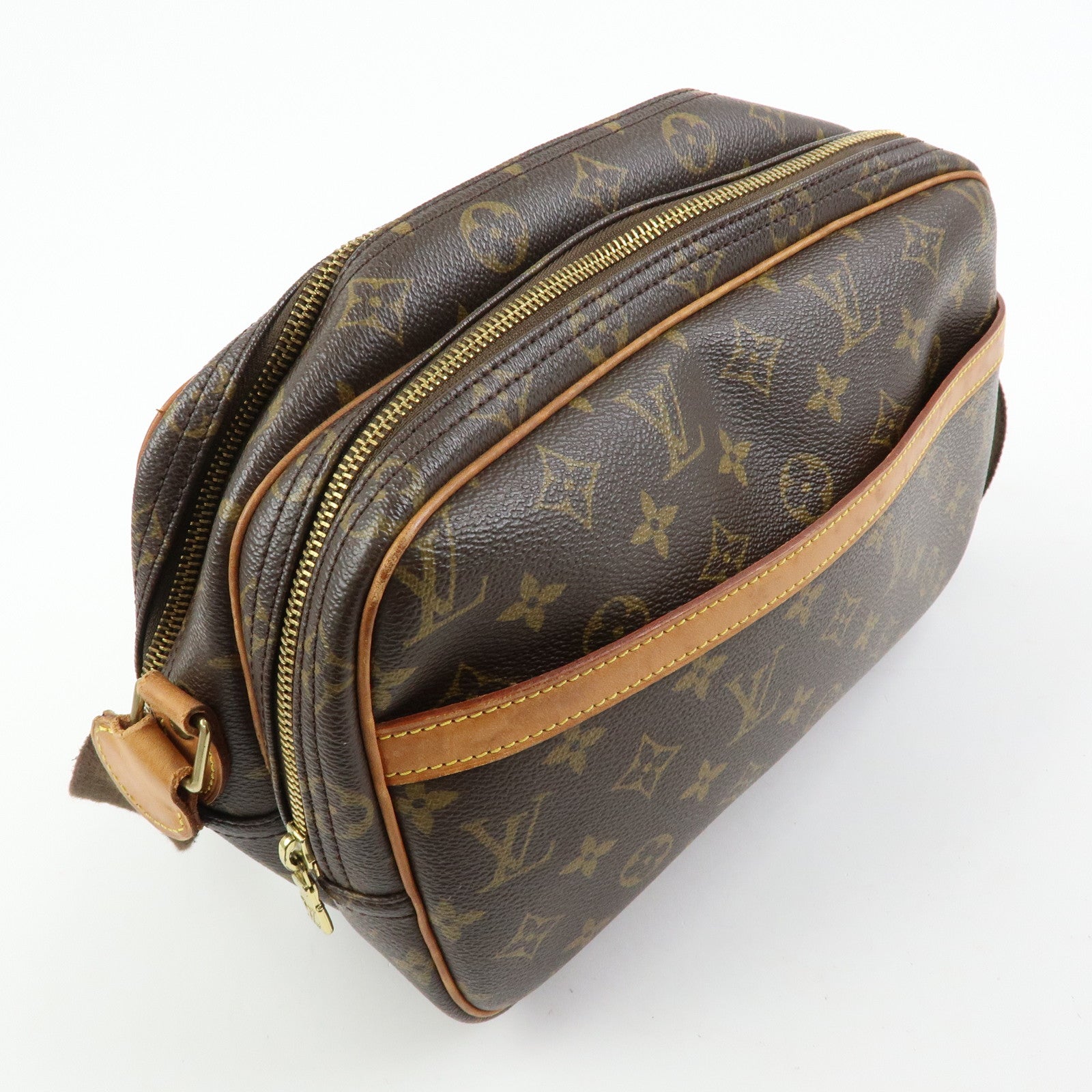 Louis Vuitton Monogram Reporter PM Shoulder Crossbody Bag Brown M45254