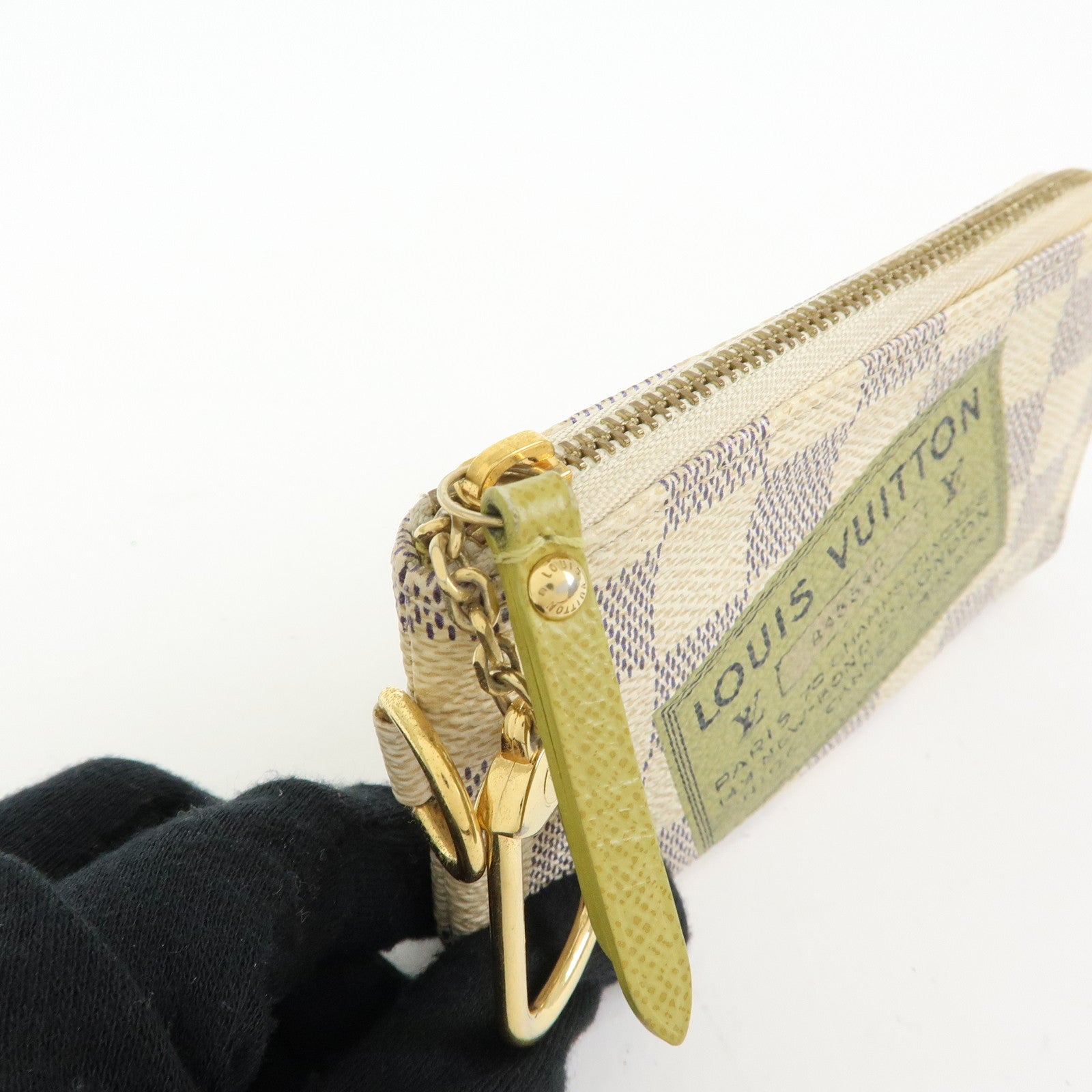 Louis Vuitton Damier Azur Monogram Labels Pochette Cles Complice N63085