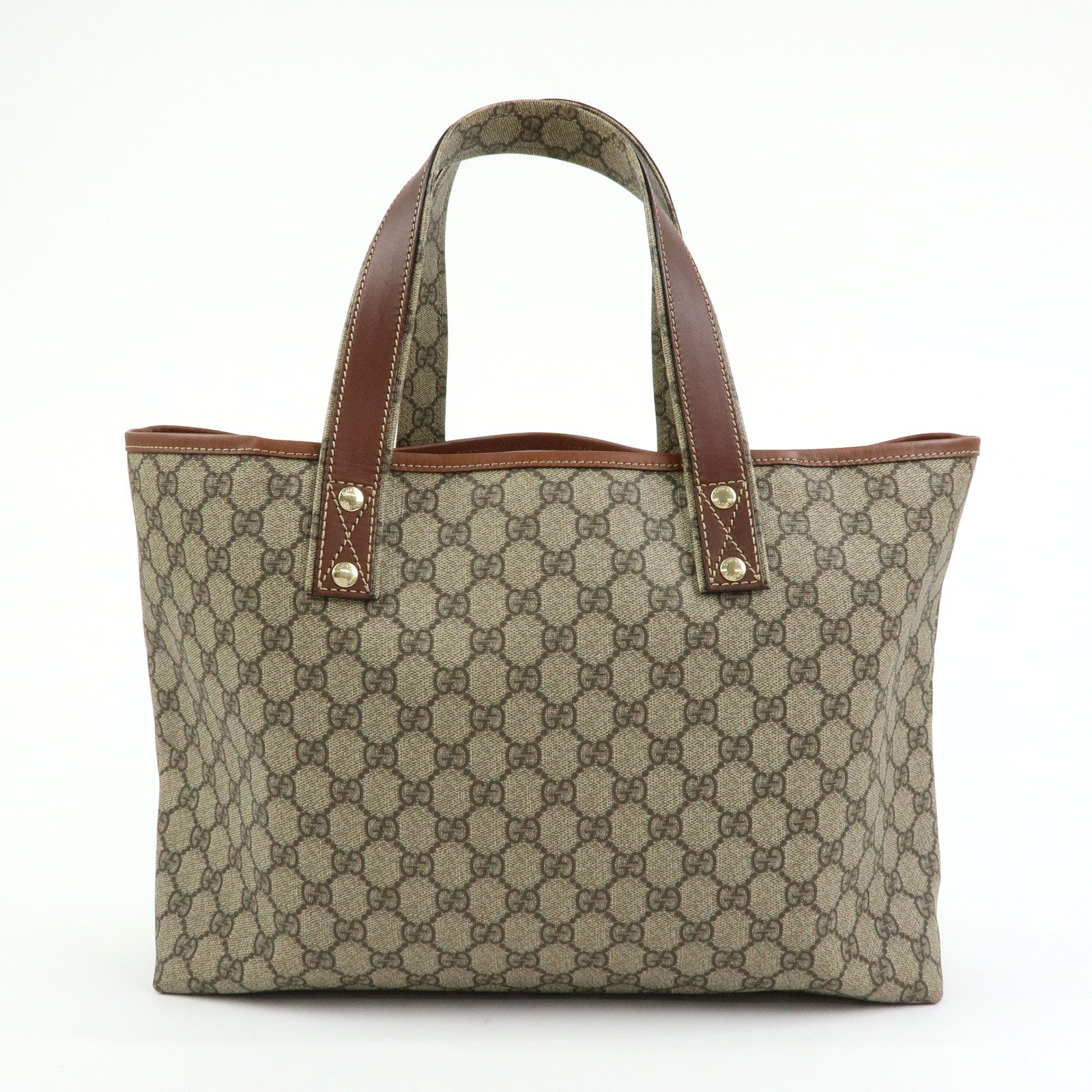 GUCCI Sherry GG Supreme Leather Tote Bag Shoulder Bag Brown 211134