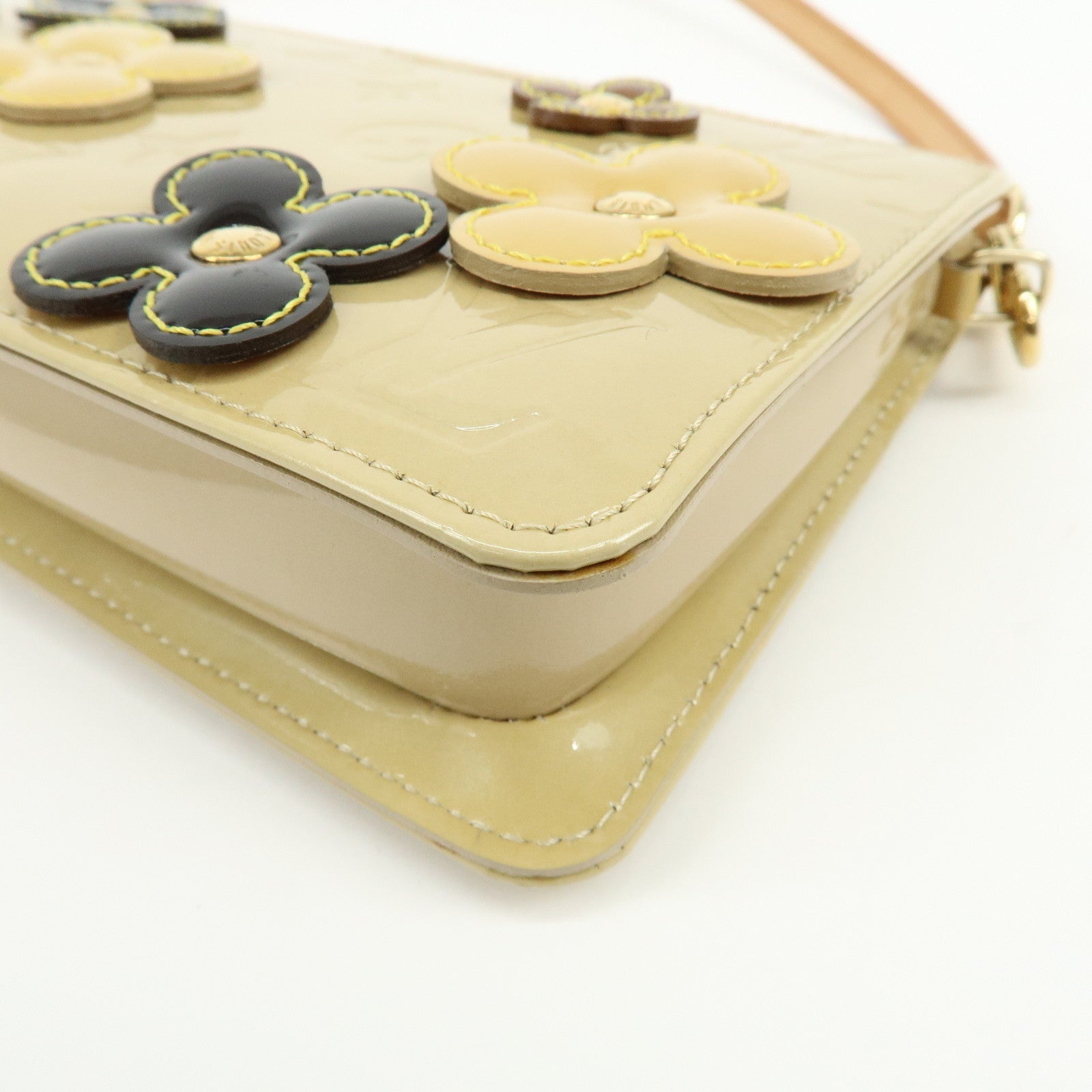 Louis Vuitton Monogram Vernis Flower Lexington Hand Bag Beige M92246