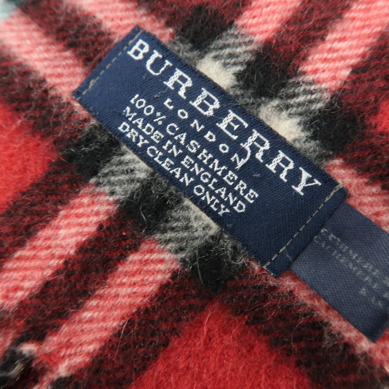 BURBERRY Nova Plaid Lot of 2 Cashmere100% Scarf Stole Red Navy