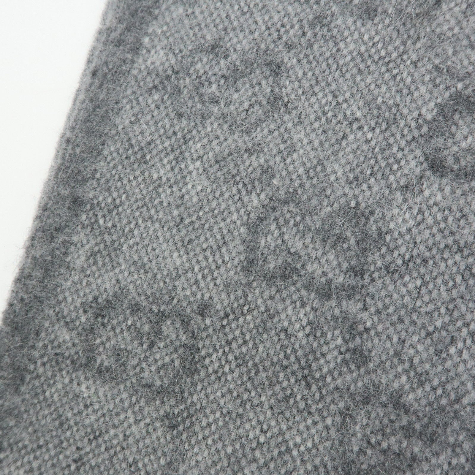 GUCCI Sherry Wool Alpaca Scarf Stole Gray Navy Red