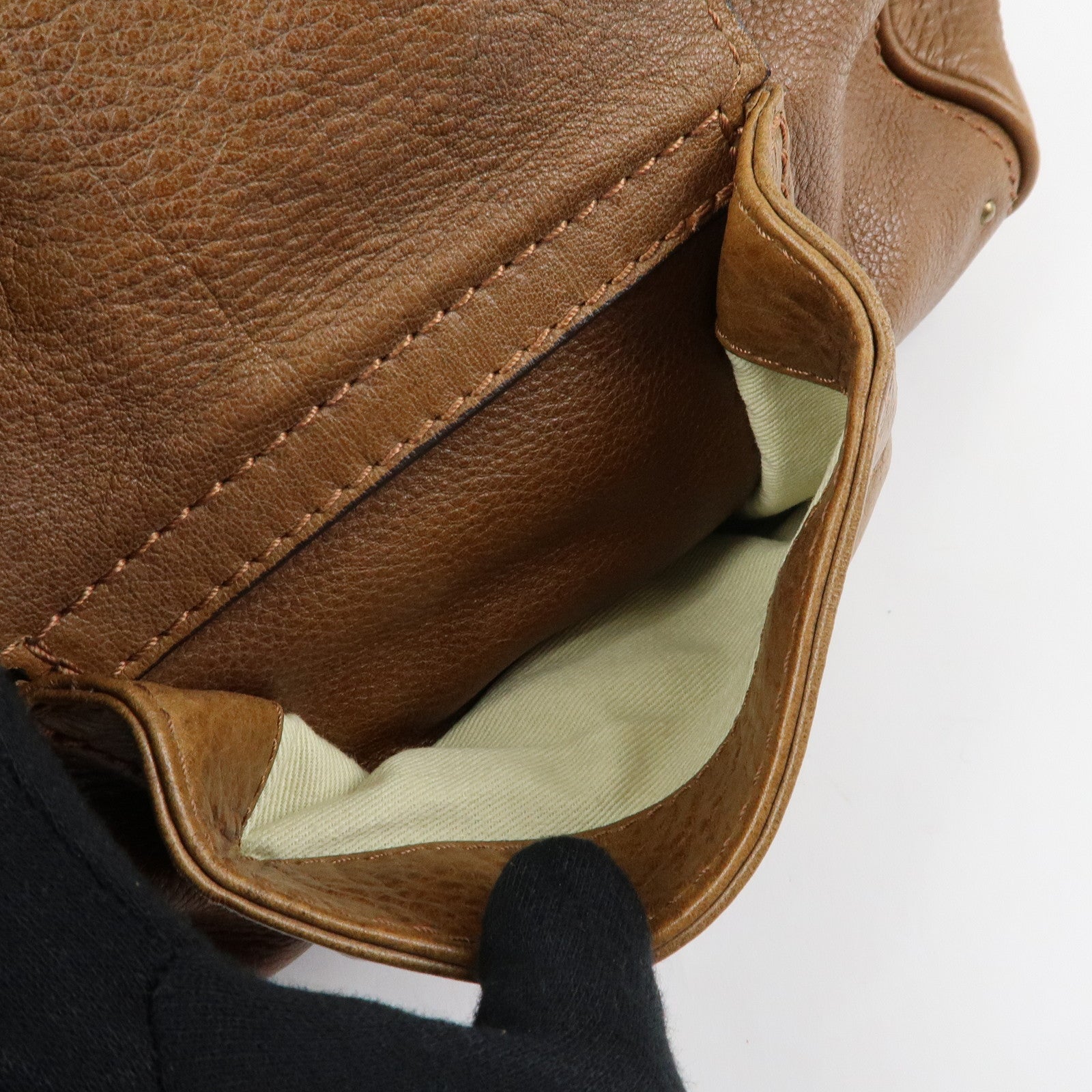 Chloe Paddington Leather Hand Bag Boston Bag Brown