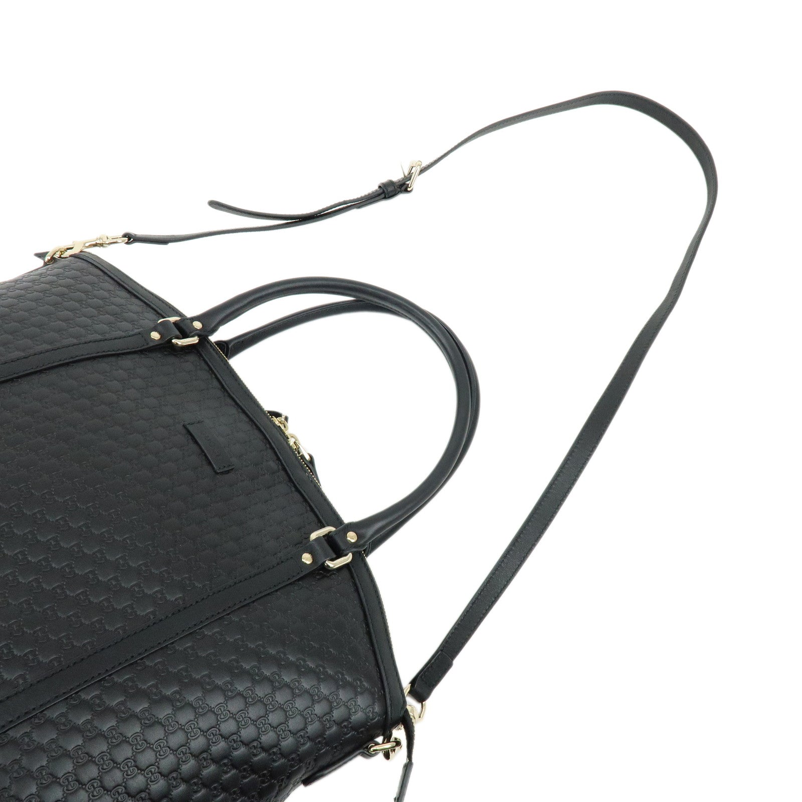 GUCCI Microguccissima Leather 2Way Bag Hand Bag Black 449657