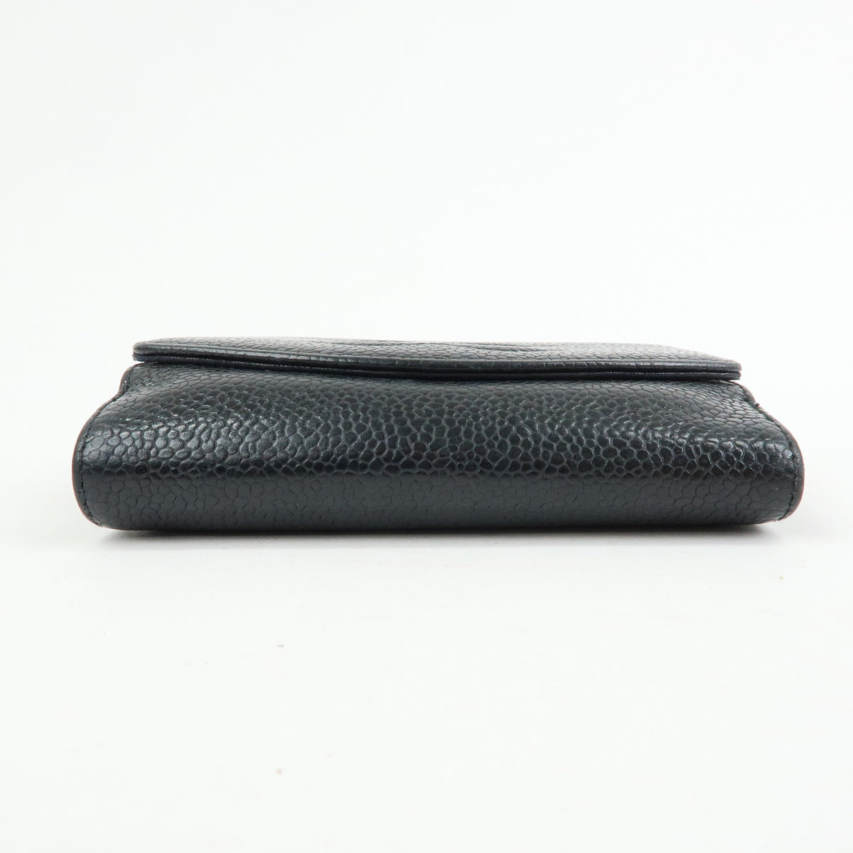 CHANEL COCO Mark Caviarskin Compact W Hook Wallet Black