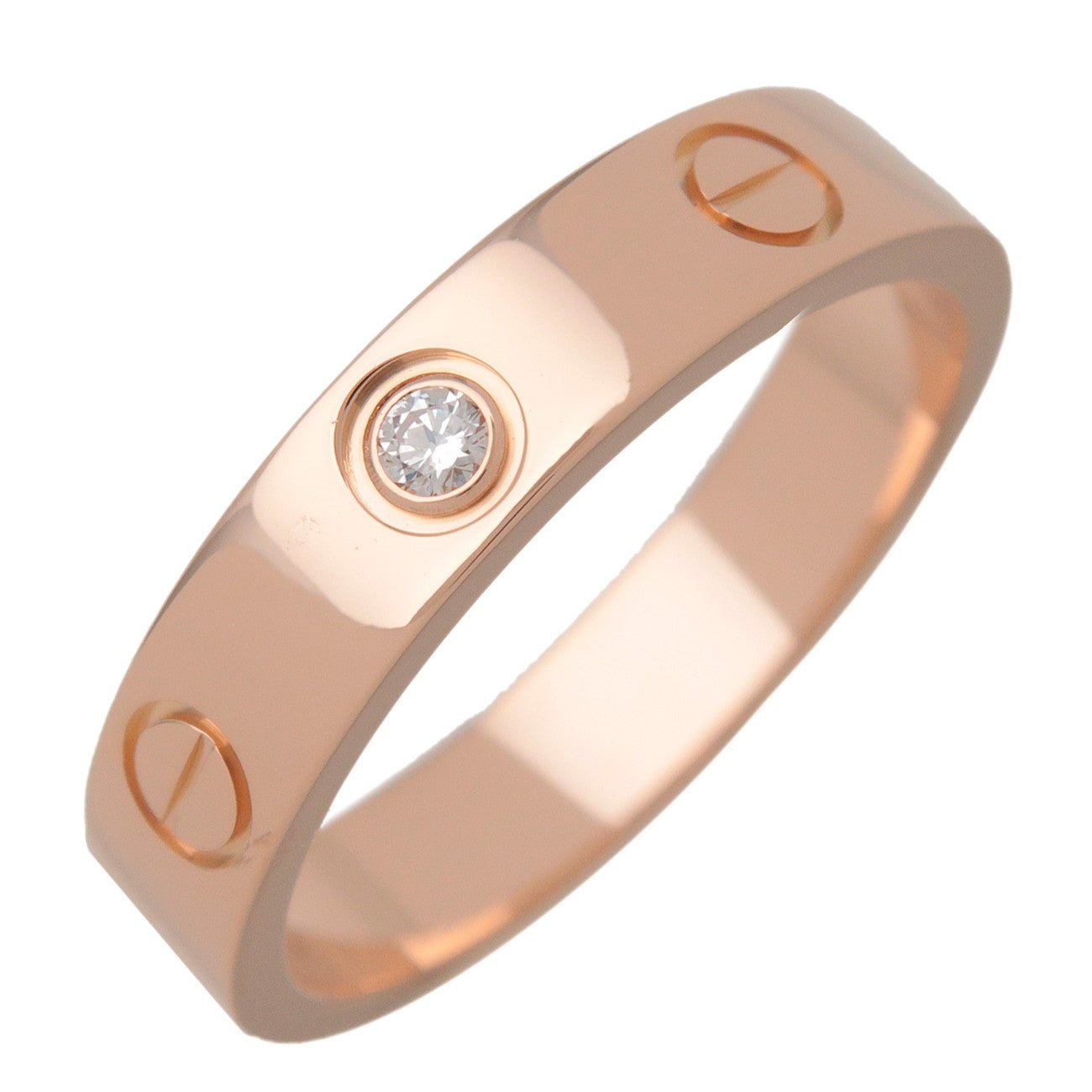 Cartier Mini Love 1P Diamond Ring K18 750PG #51 US5.5 EU51 HK12