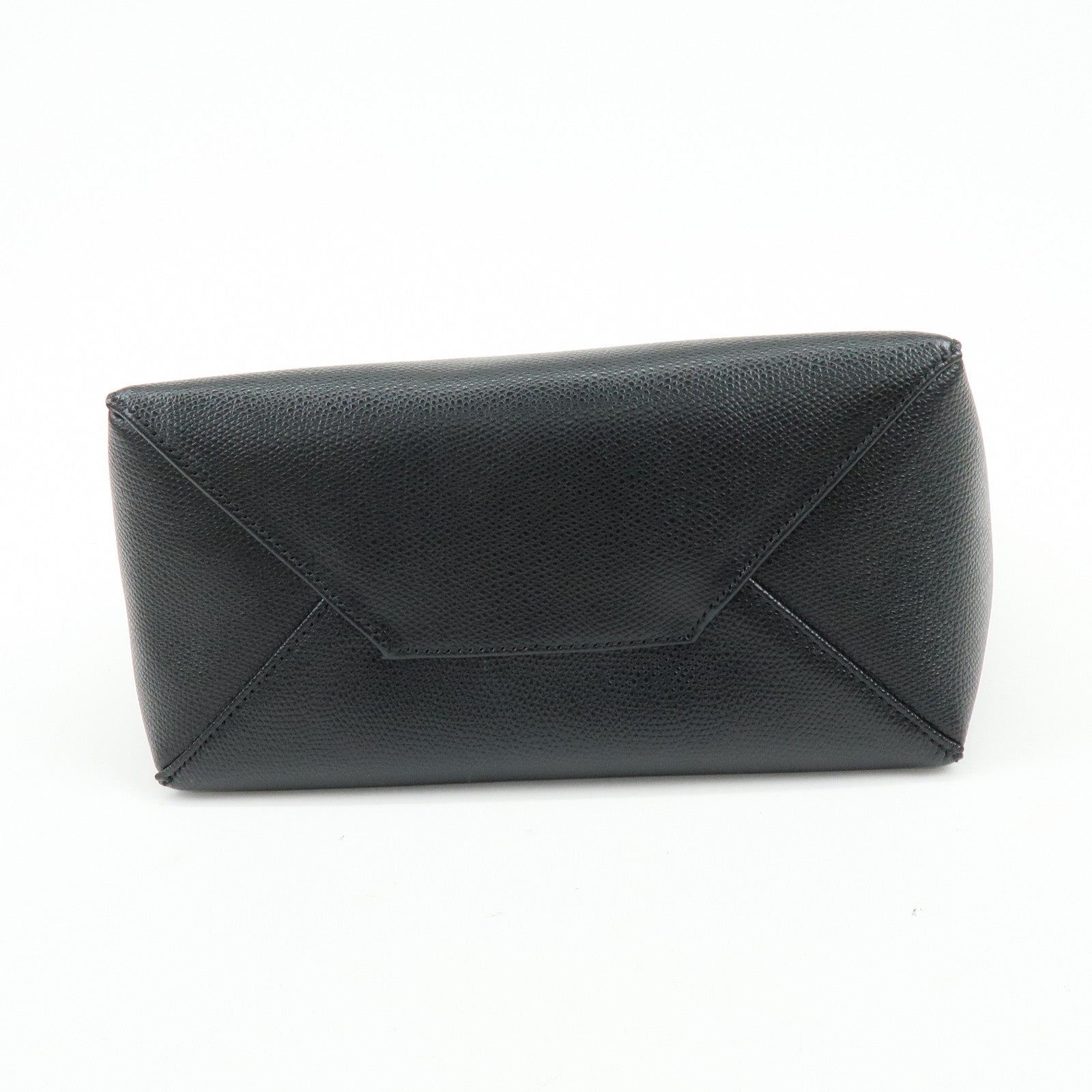 CELINE Vertical Cabas Leather 2Way Bag Hand Bag Shoulder Bag Black