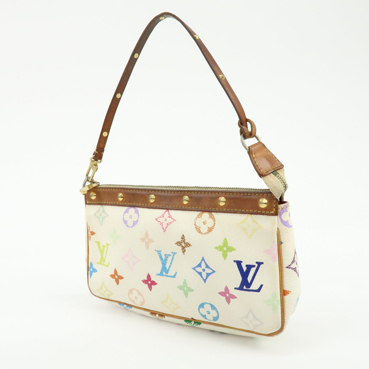 Louis Vuitton Monogram Multicolor Pochette Accessoires Blanc M92649
