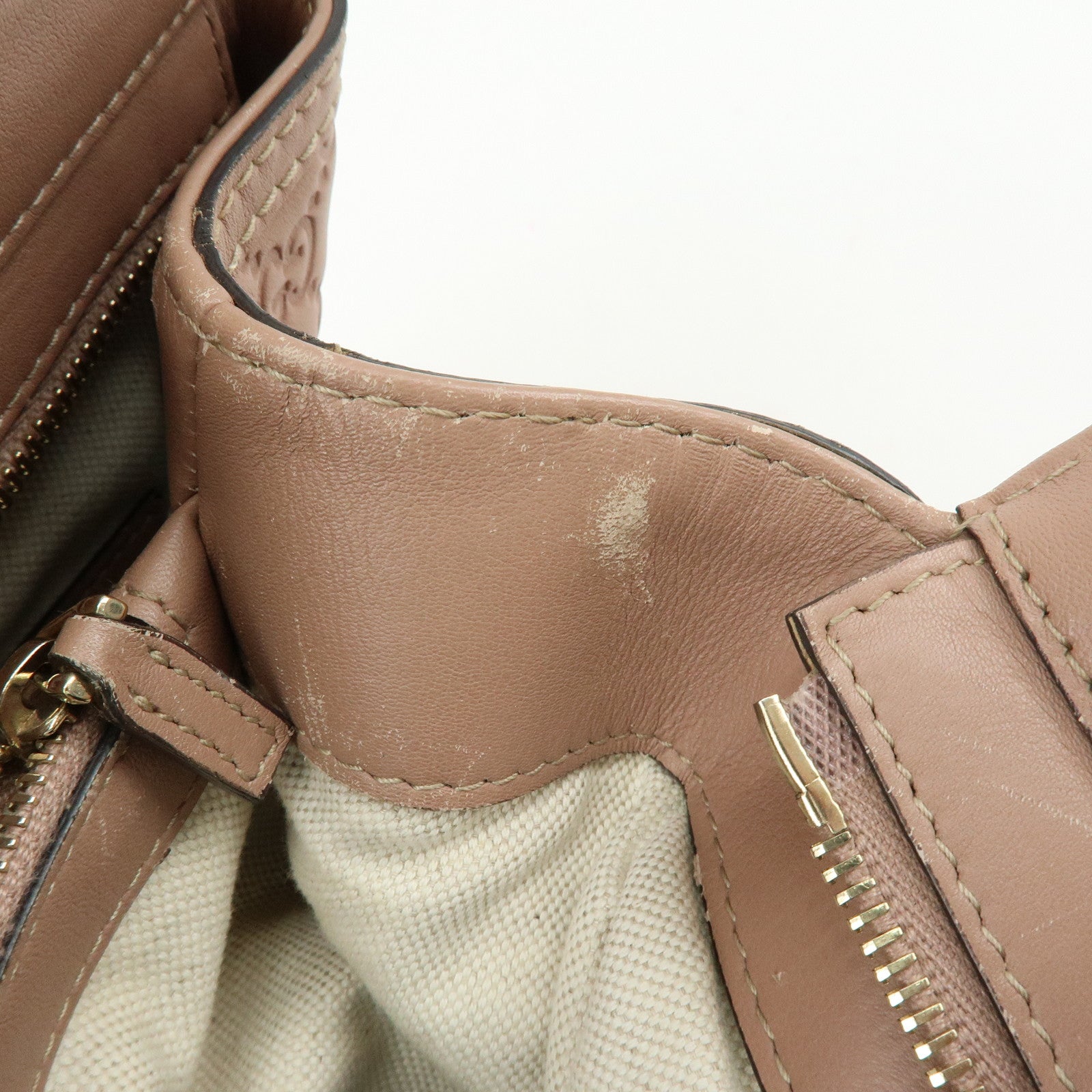 GUCCI Guccissima Leather Mayfair Tote Shoulder Bag Pink