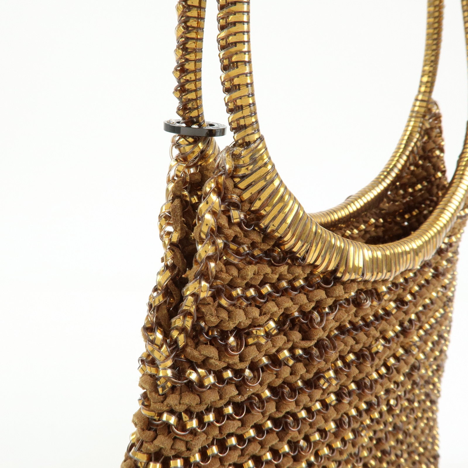 ANTEPRIMA Set of 2 PVC Wire Bag Hand Bag Tote Bag Brown Gold