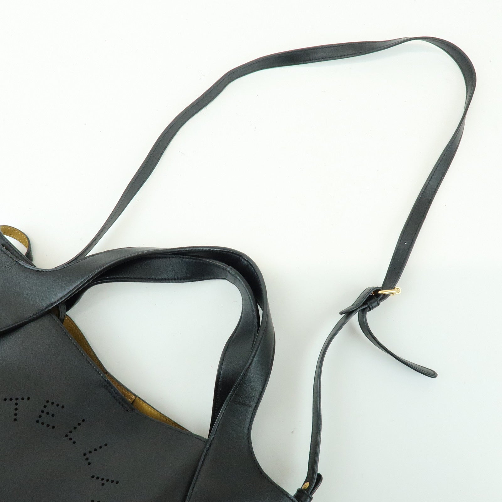 STELLA MCCARTNEY Faux Leather 2Way Bag Hand Bag Shoulder Bag Black