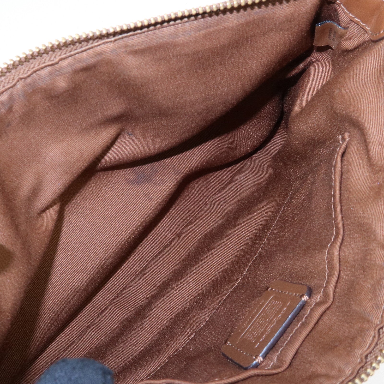 COACH Set of 2 Signature PVC Leather Shoulder Bag Cosmetic Pouch