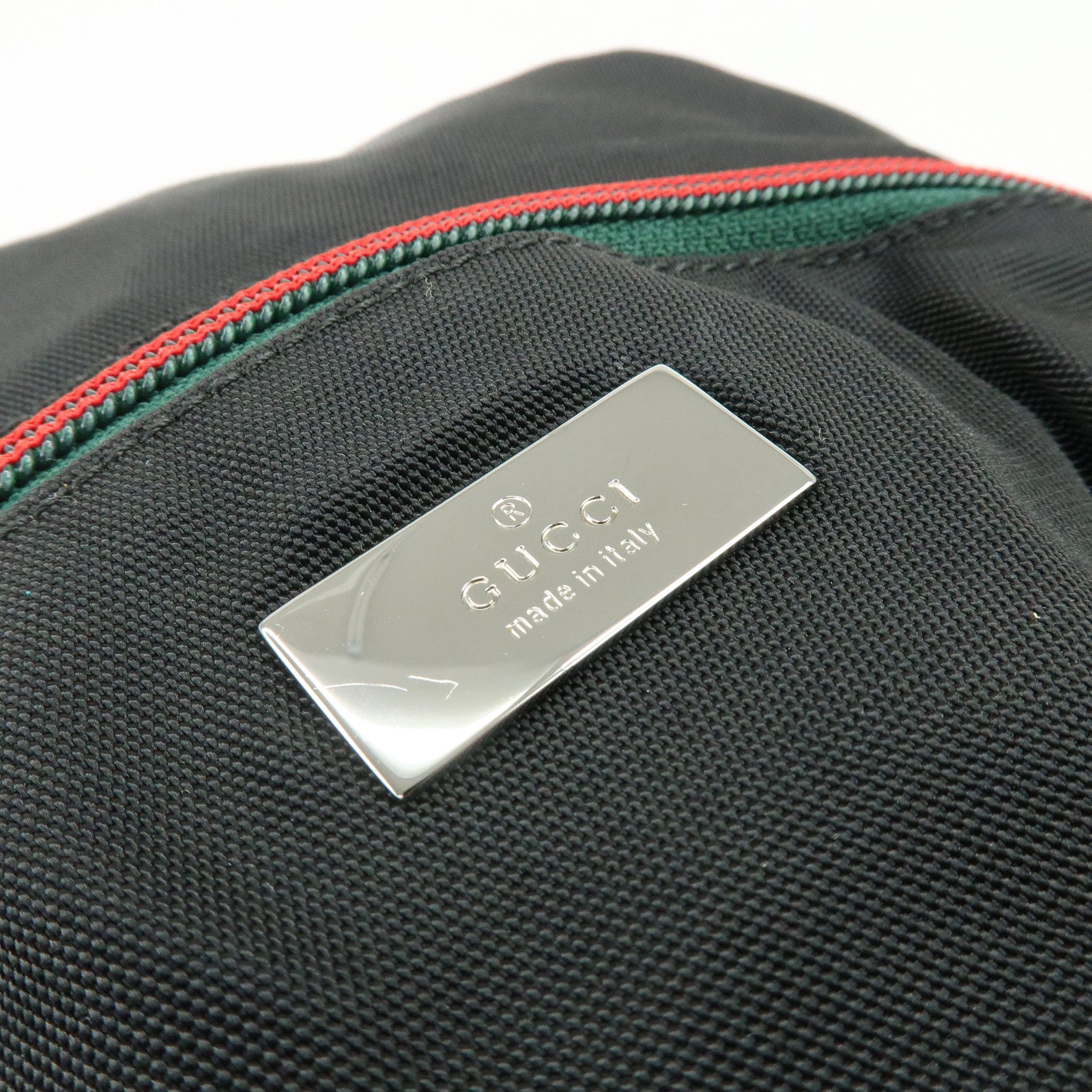 GUCCI Sherry Canvas Leather Backpack Rucksack Black 122349
