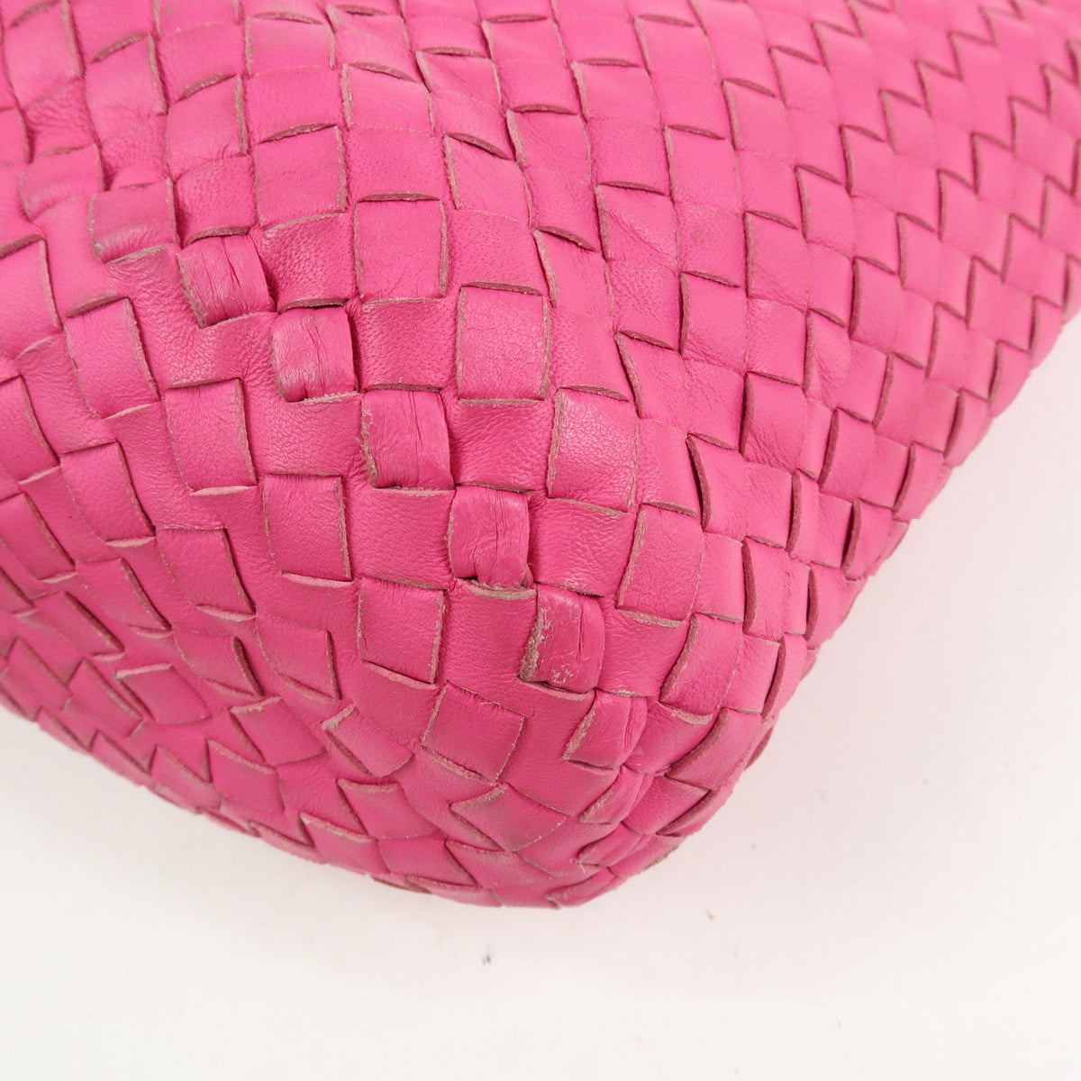 BOTTEGA VENETA Intrecciato Leather Bucket Shoulder Bag Pink